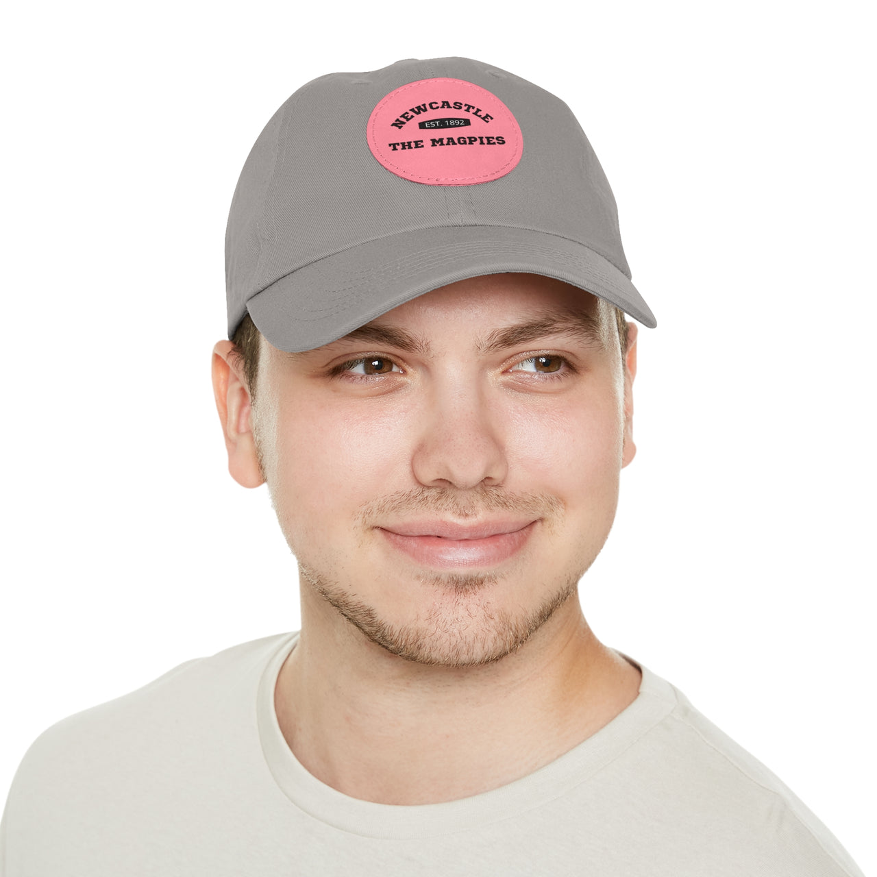 Newcastle Slogan Dad Hat with Leather Patch (Round)