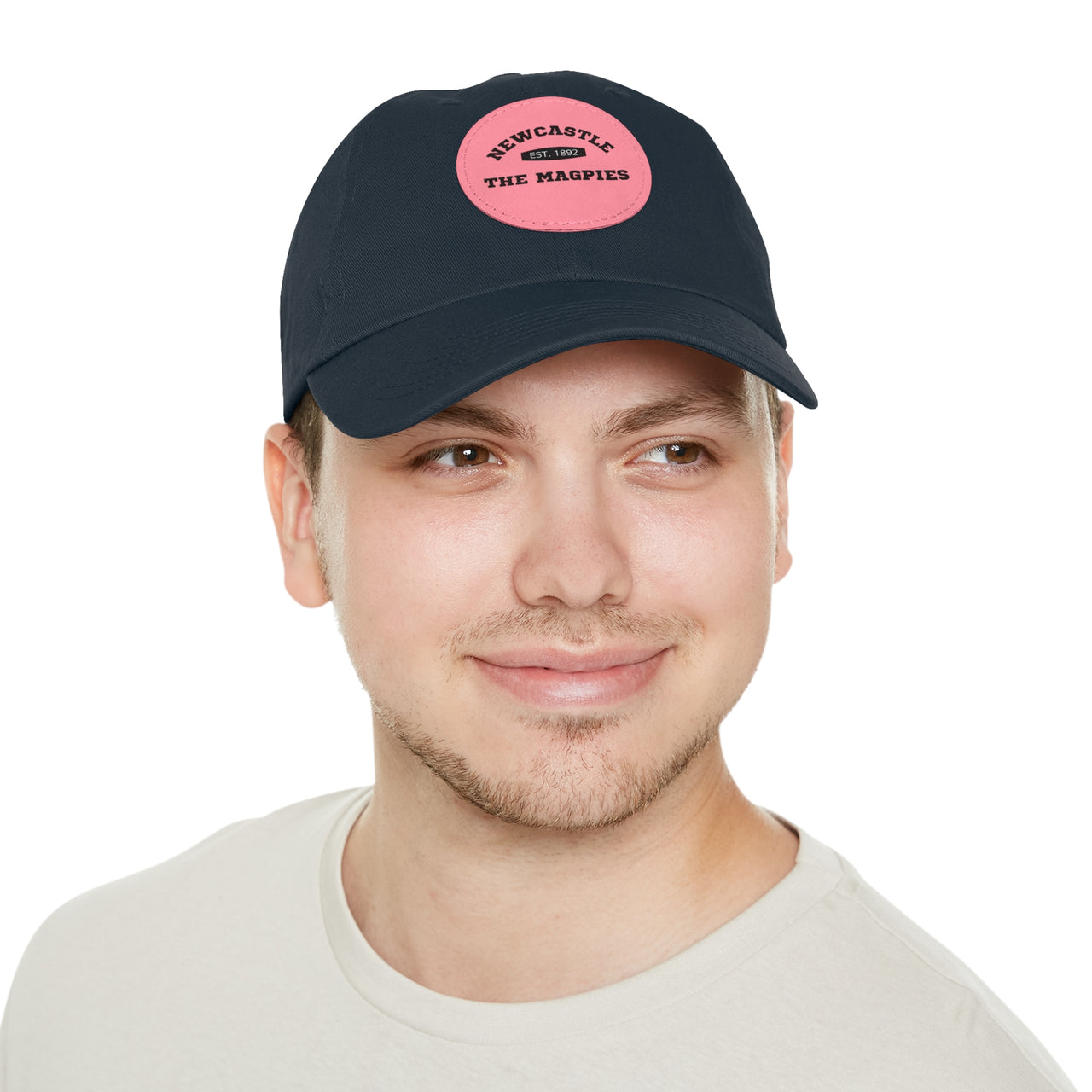 Newcastle Slogan Dad Hat with Leather Patch (Round)