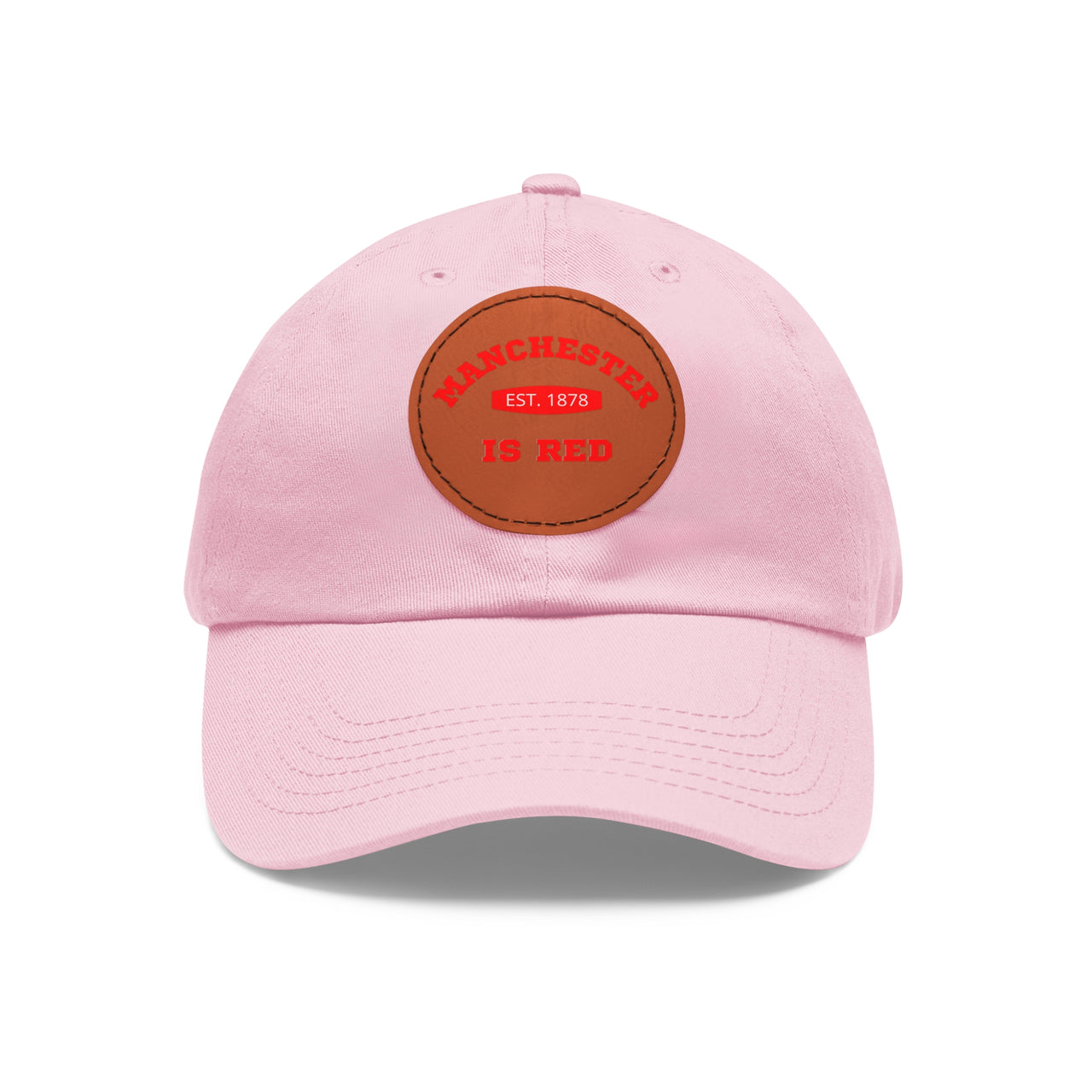 Manchester United Dad Hat with Leather Patch (Round)