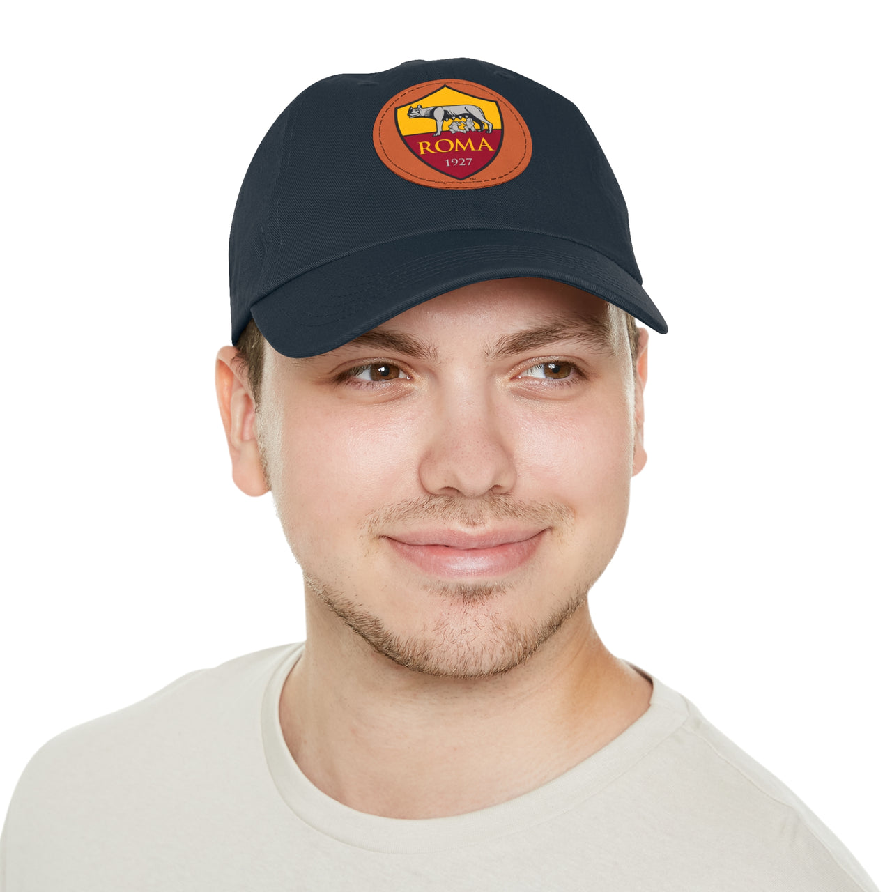 Roma Dad Hat with Leather Patch (Round)