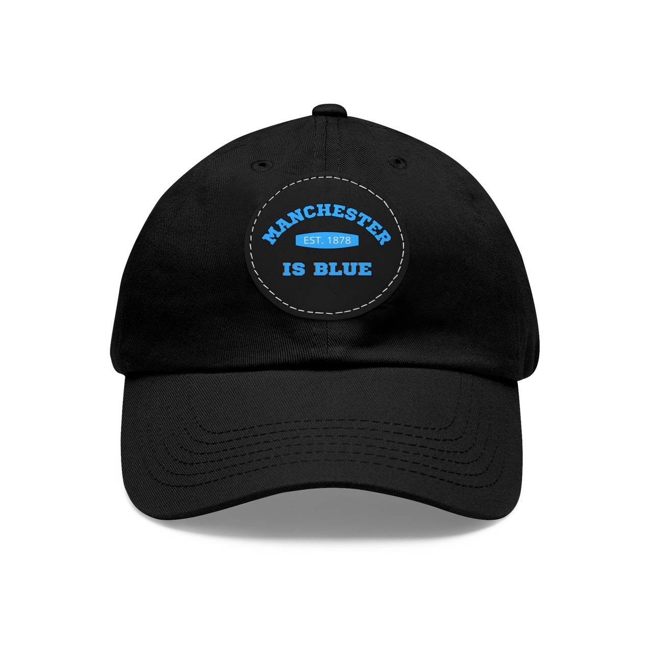 Manchester City Dad Hat with Leather Patch (Round)