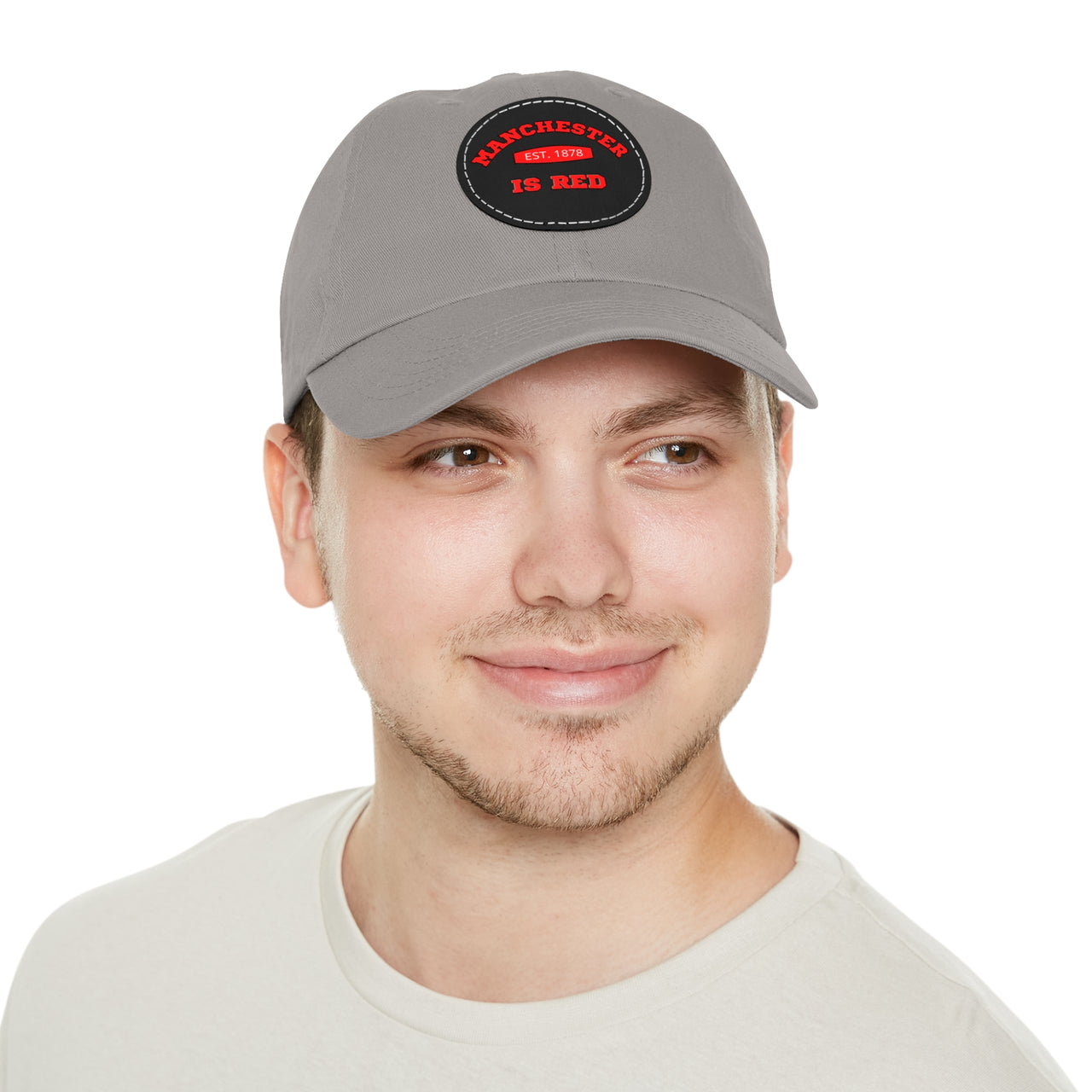 Manchester United Dad Hat with Leather Patch (Round)