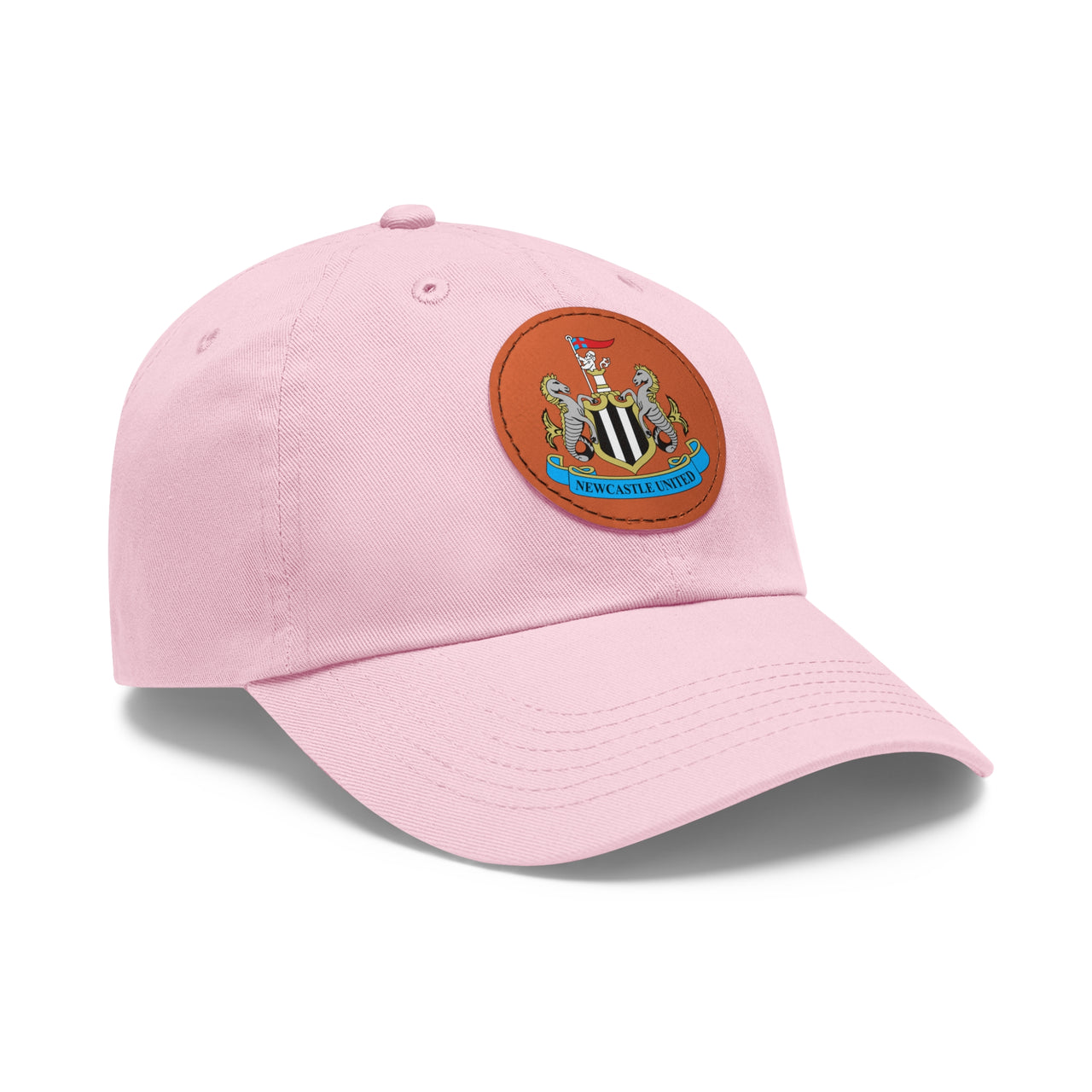 Newcastle Dad Hat with Leather Patch (Round)