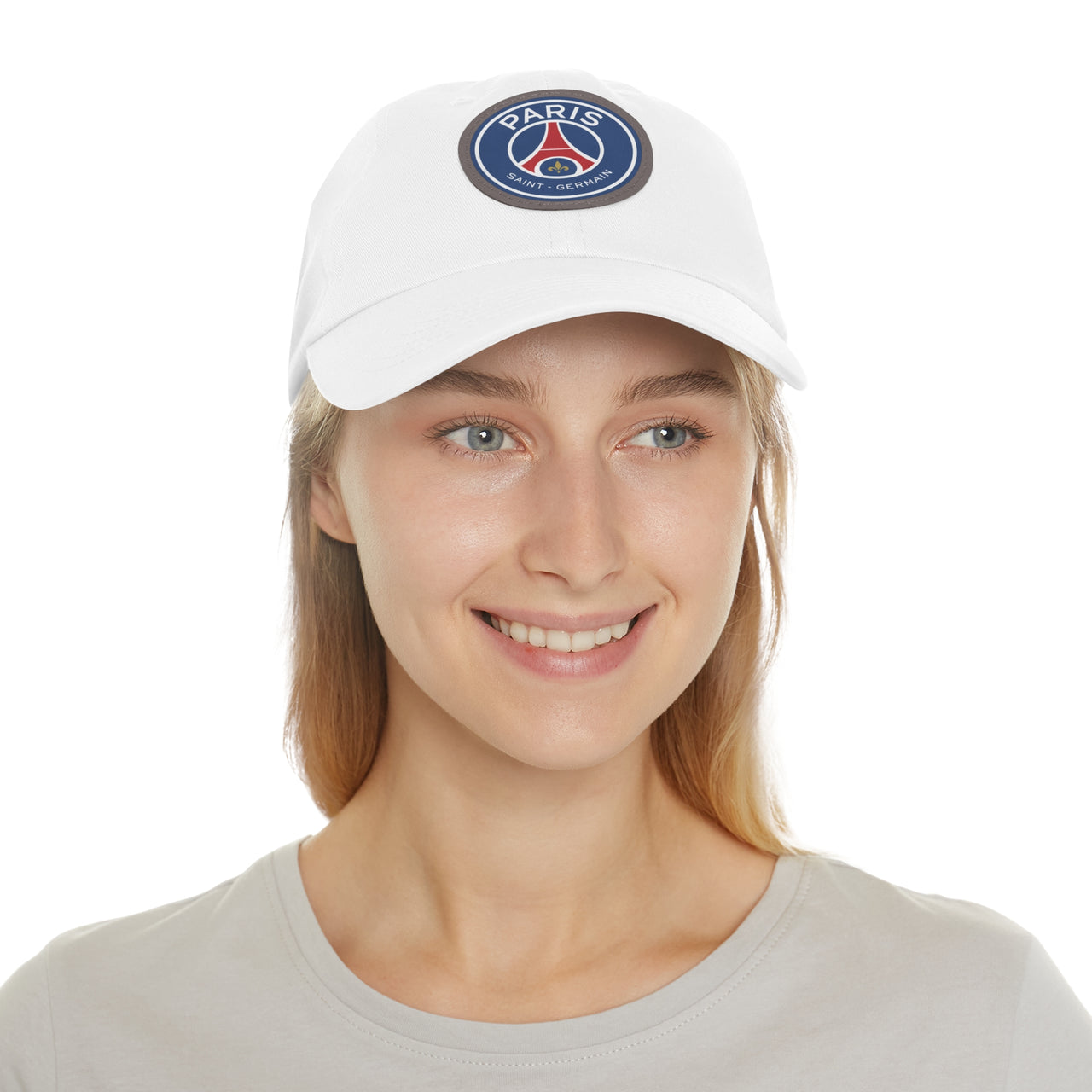 PSG Dad Hat with Leather Patch (Round)