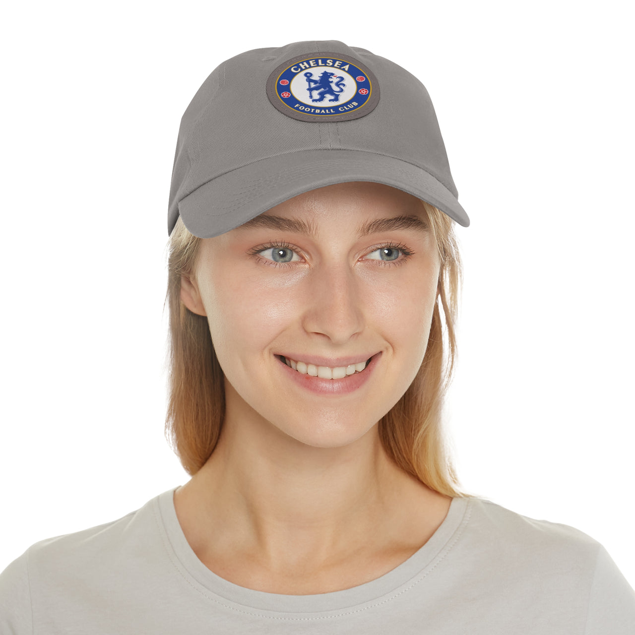 Chelsea Dad Hat with Leather Patch (Round)