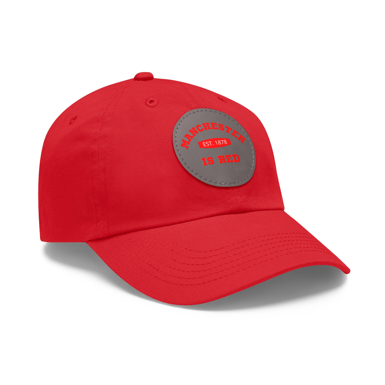 Manchester United Dad Hat with Leather Patch (Round)