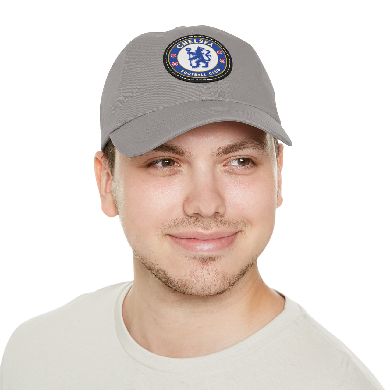 Chelsea Dad Hat with Leather Patch (Round)