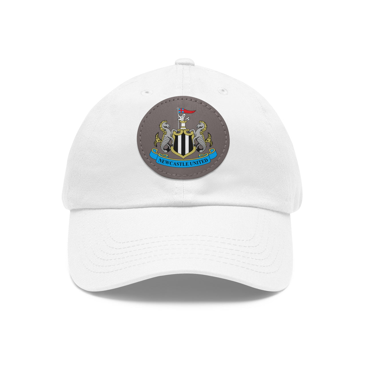 Newcastle Dad Hat with Leather Patch (Round)