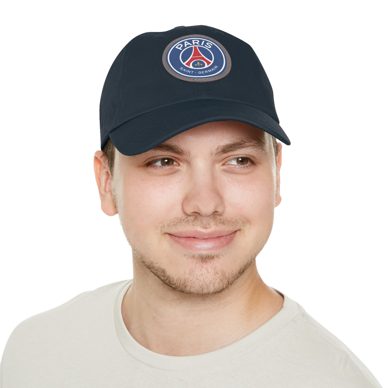 PSG Dad Hat with Leather Patch (Round)