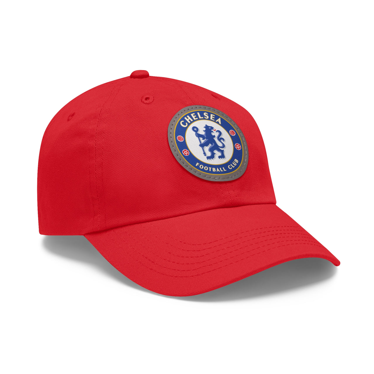 Chelsea Dad Hat with Leather Patch (Round)