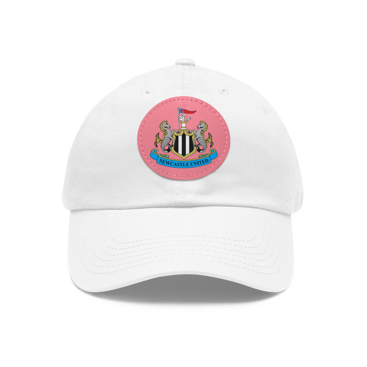 Newcastle Dad Hat with Leather Patch (Round)