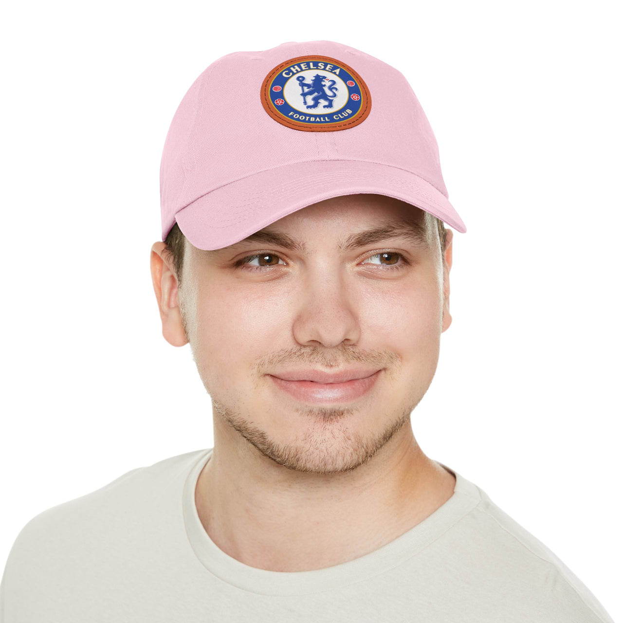 Chelsea Dad Hat with Leather Patch (Round)