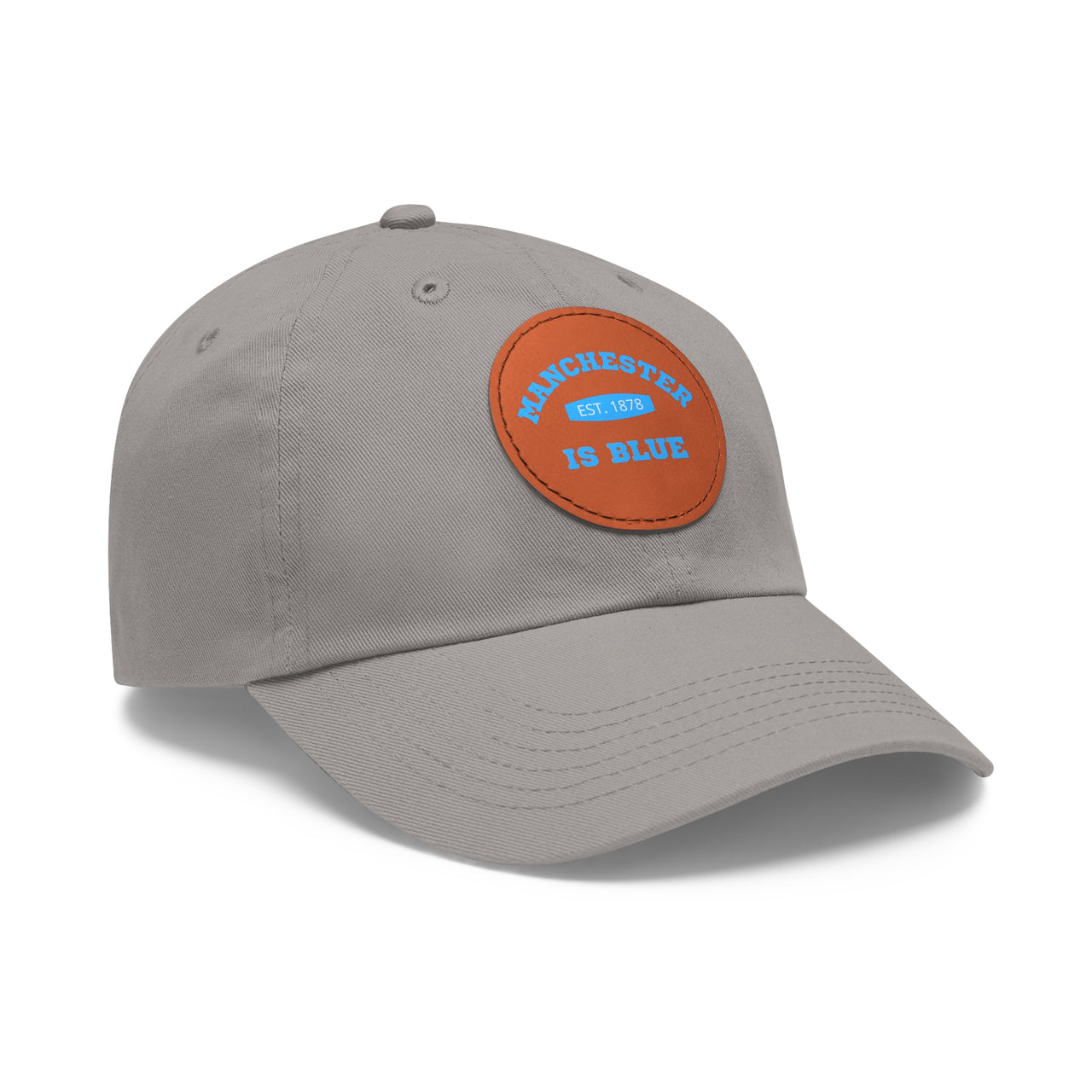 Manchester City Dad Hat with Leather Patch (Round)