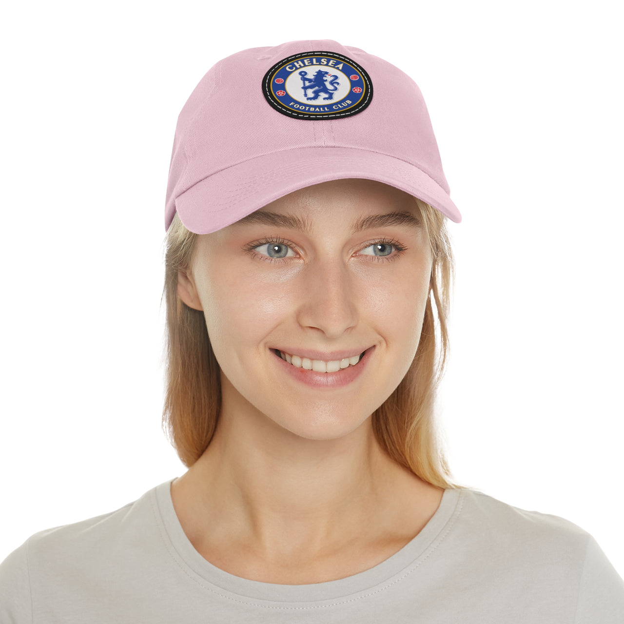 Chelsea Dad Hat with Leather Patch (Round)