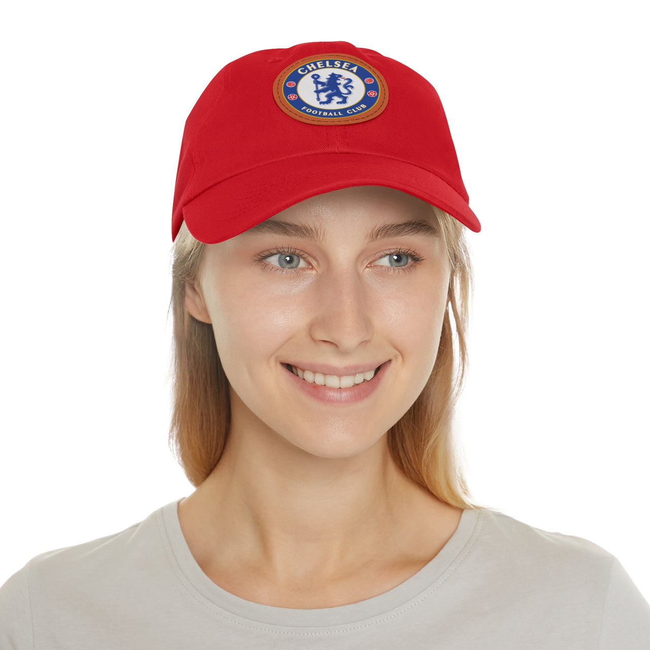 Chelsea Dad Hat with Leather Patch (Round)