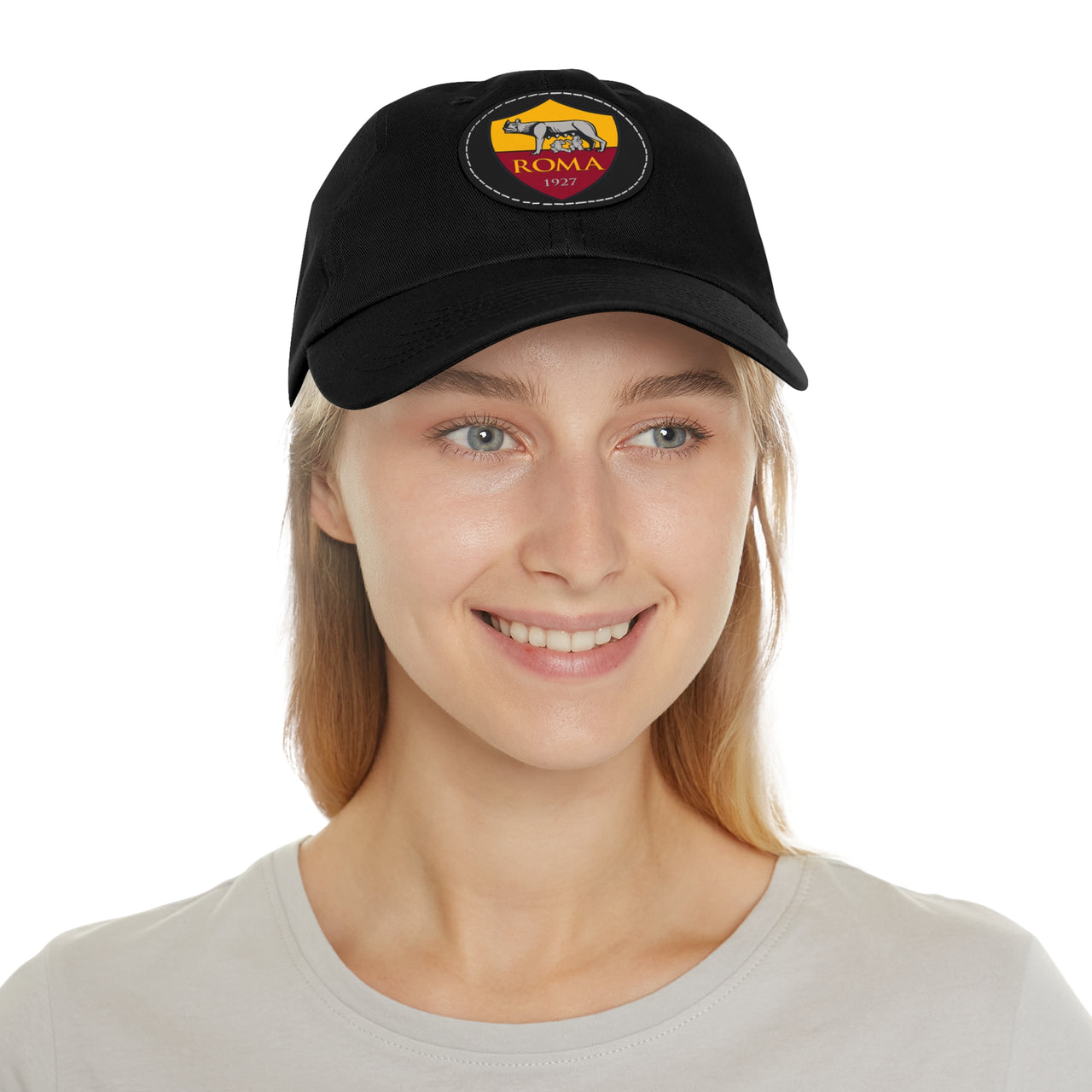 Roma Dad Hat with Leather Patch (Round)