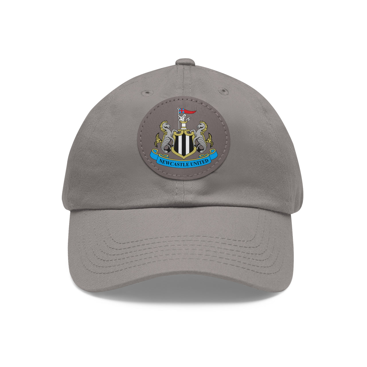 Newcastle Dad Hat with Leather Patch (Round)