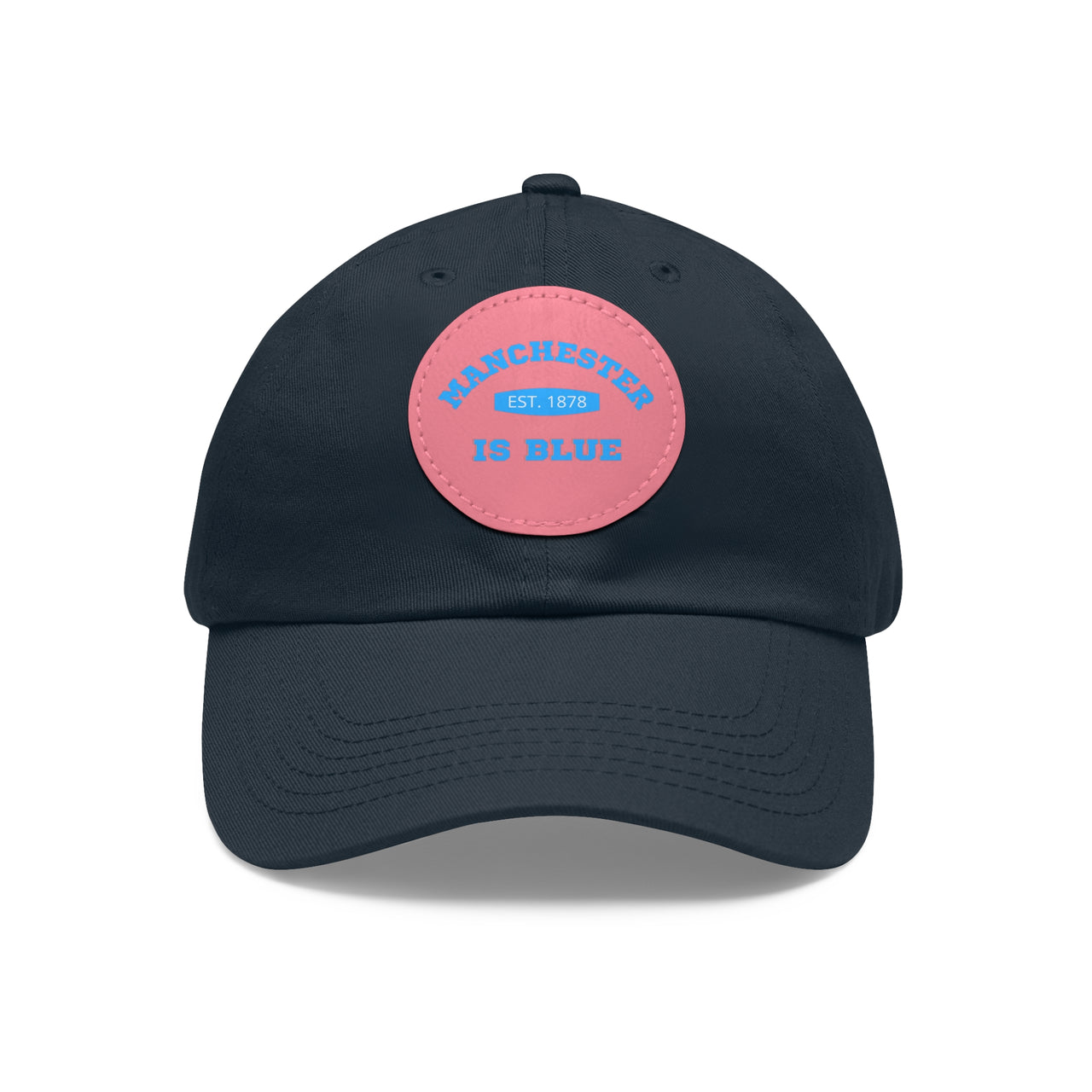 Manchester City Dad Hat with Leather Patch (Round)