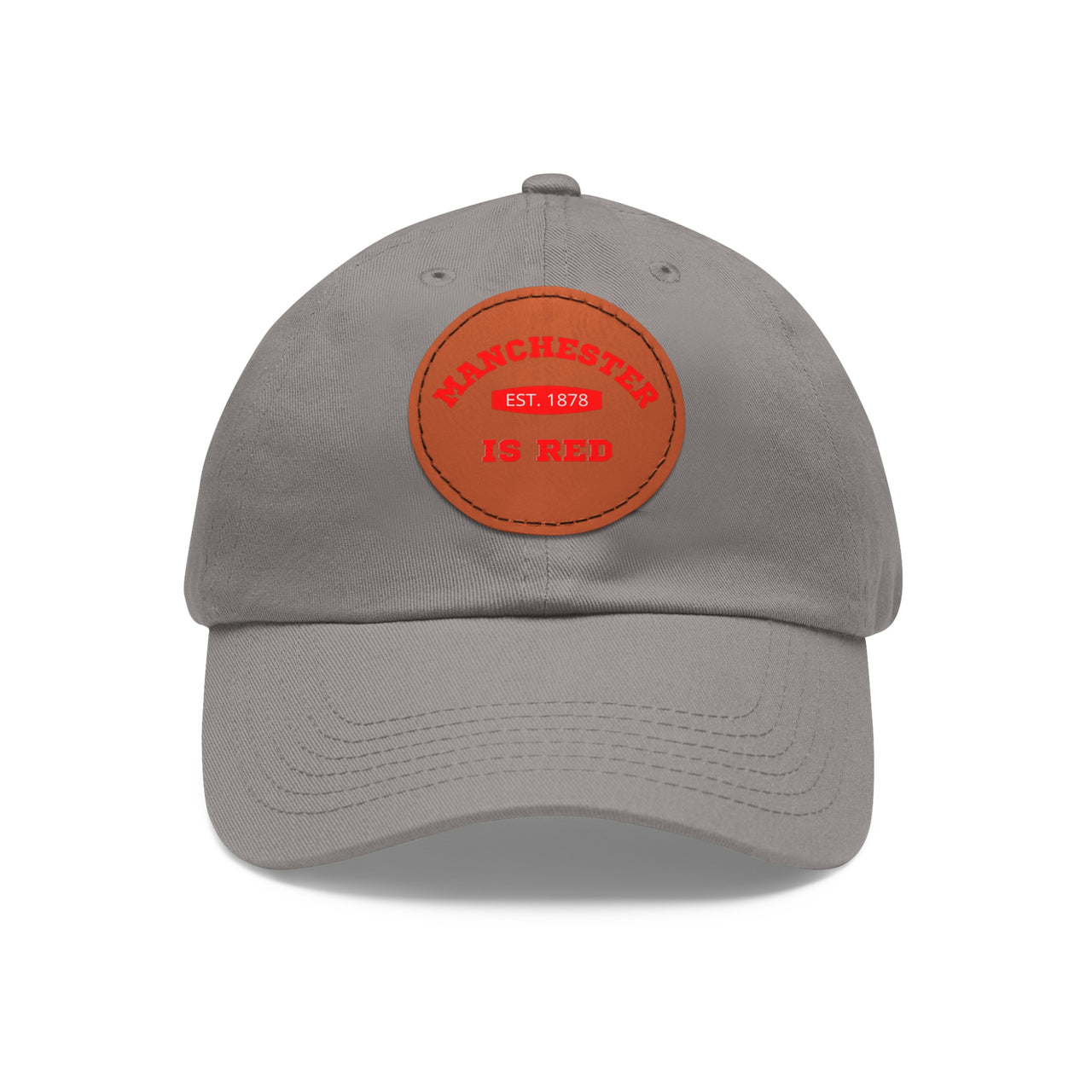 Manchester United Dad Hat with Leather Patch (Round)