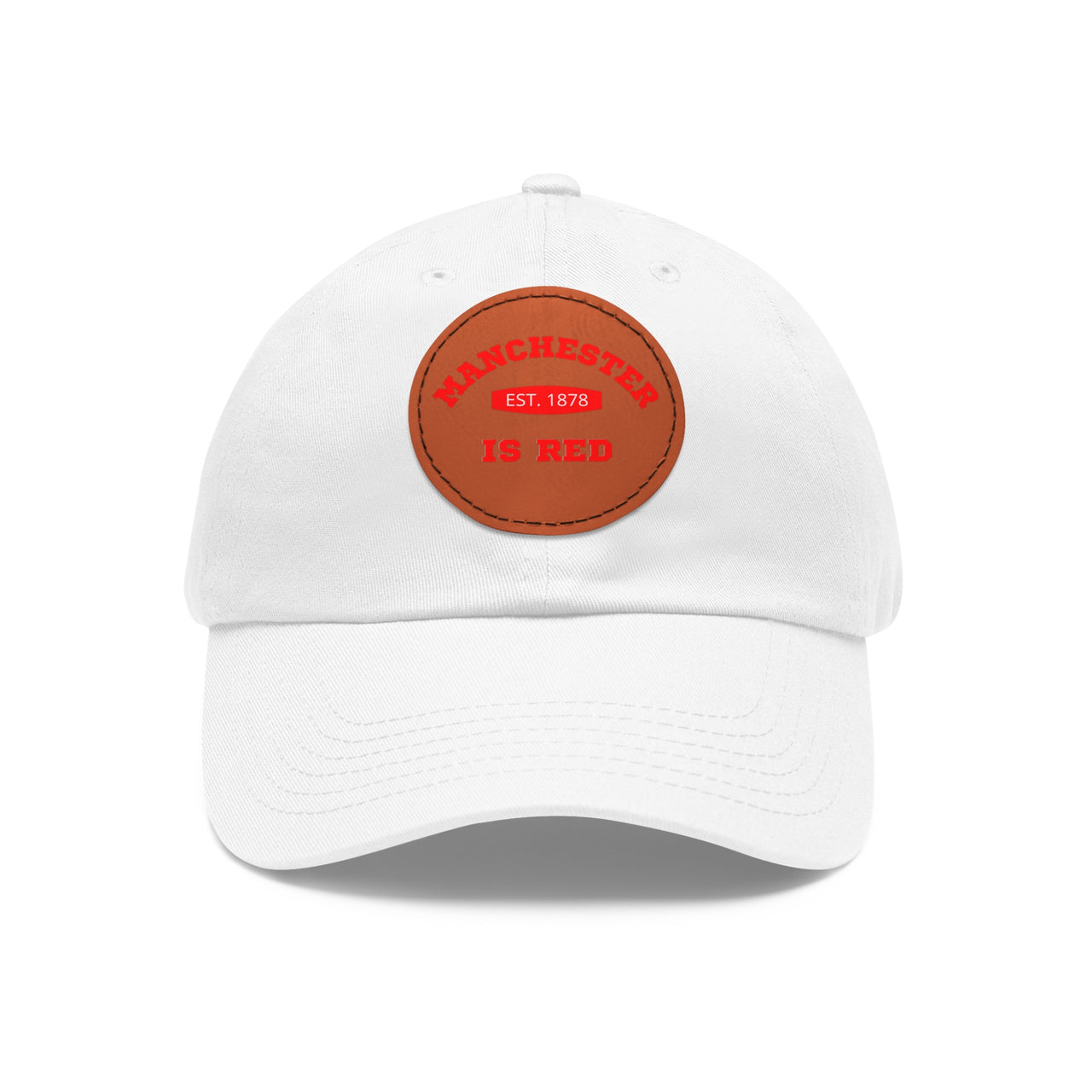 Manchester United Dad Hat with Leather Patch (Round)