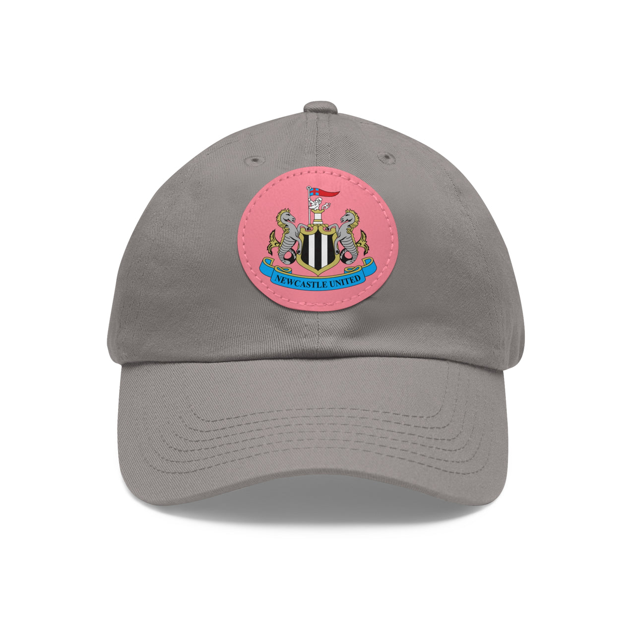 Newcastle Dad Hat with Leather Patch (Round)