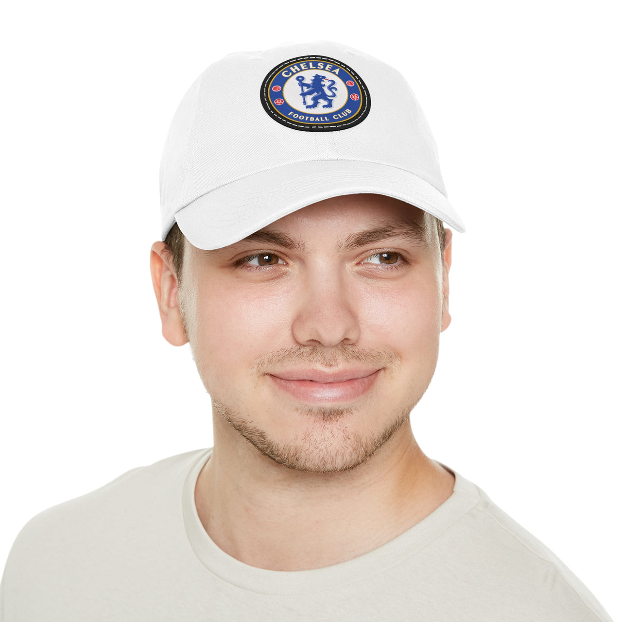 Chelsea Dad Hat with Leather Patch (Round)