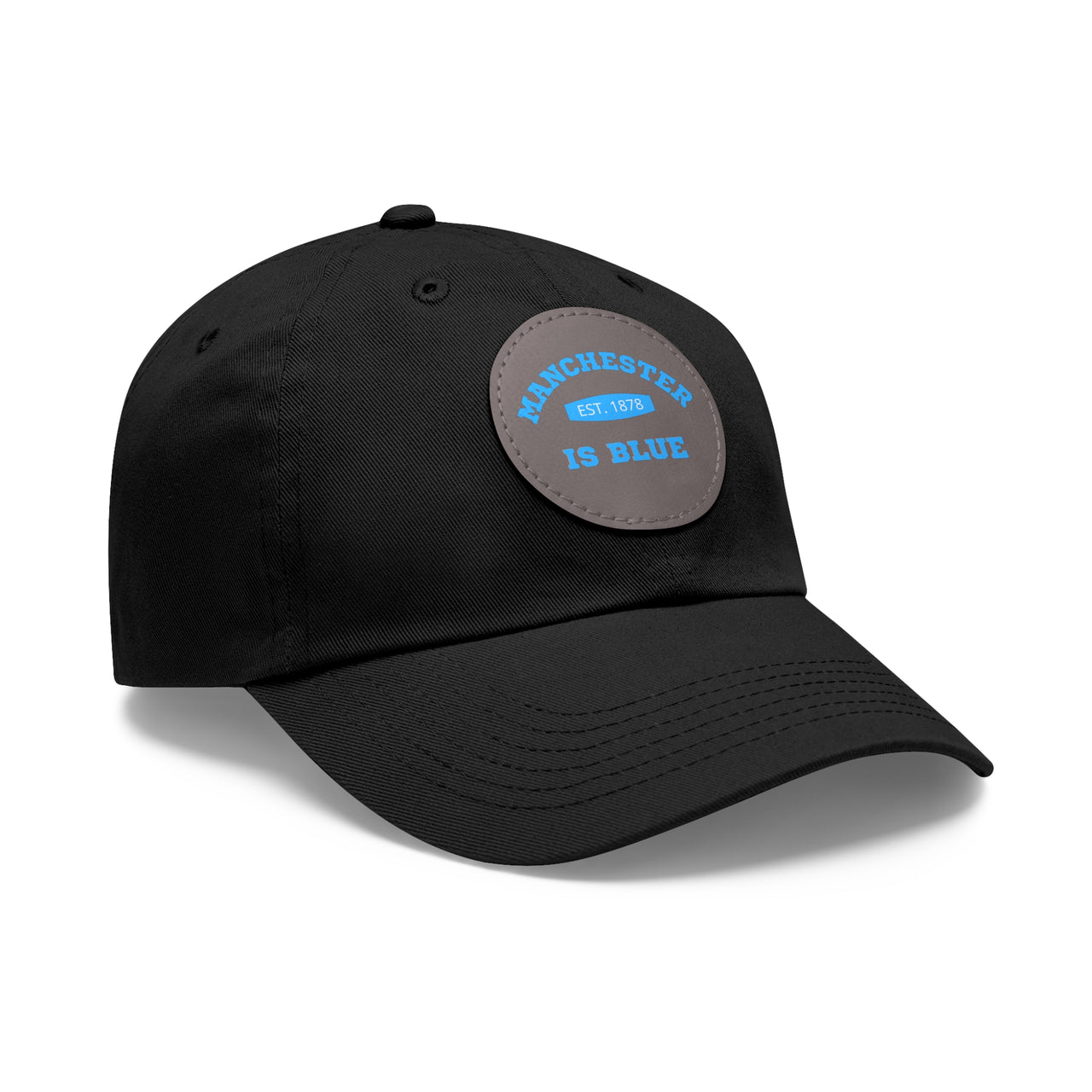 Manchester City Dad Hat with Leather Patch (Round)