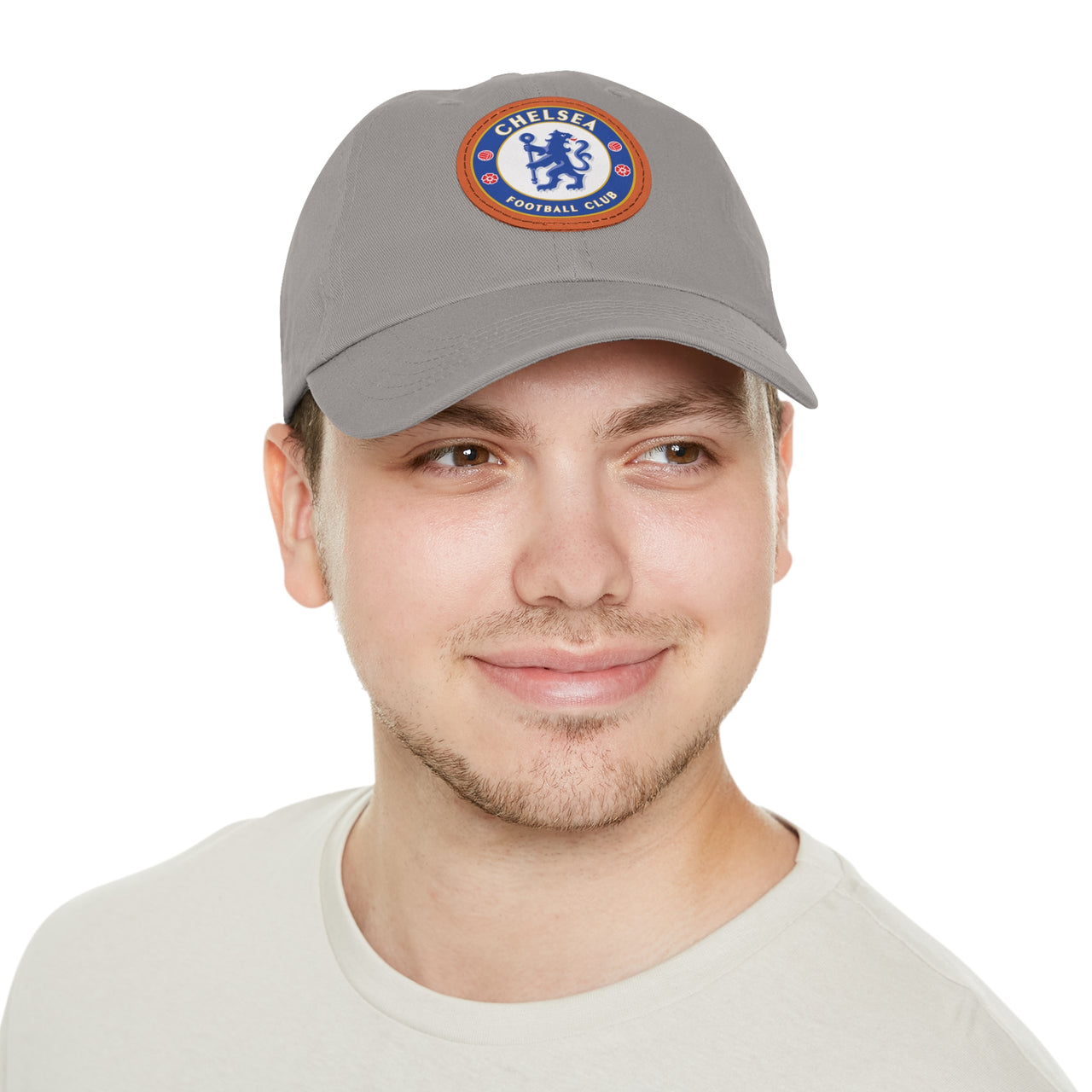 Chelsea Dad Hat with Leather Patch (Round)