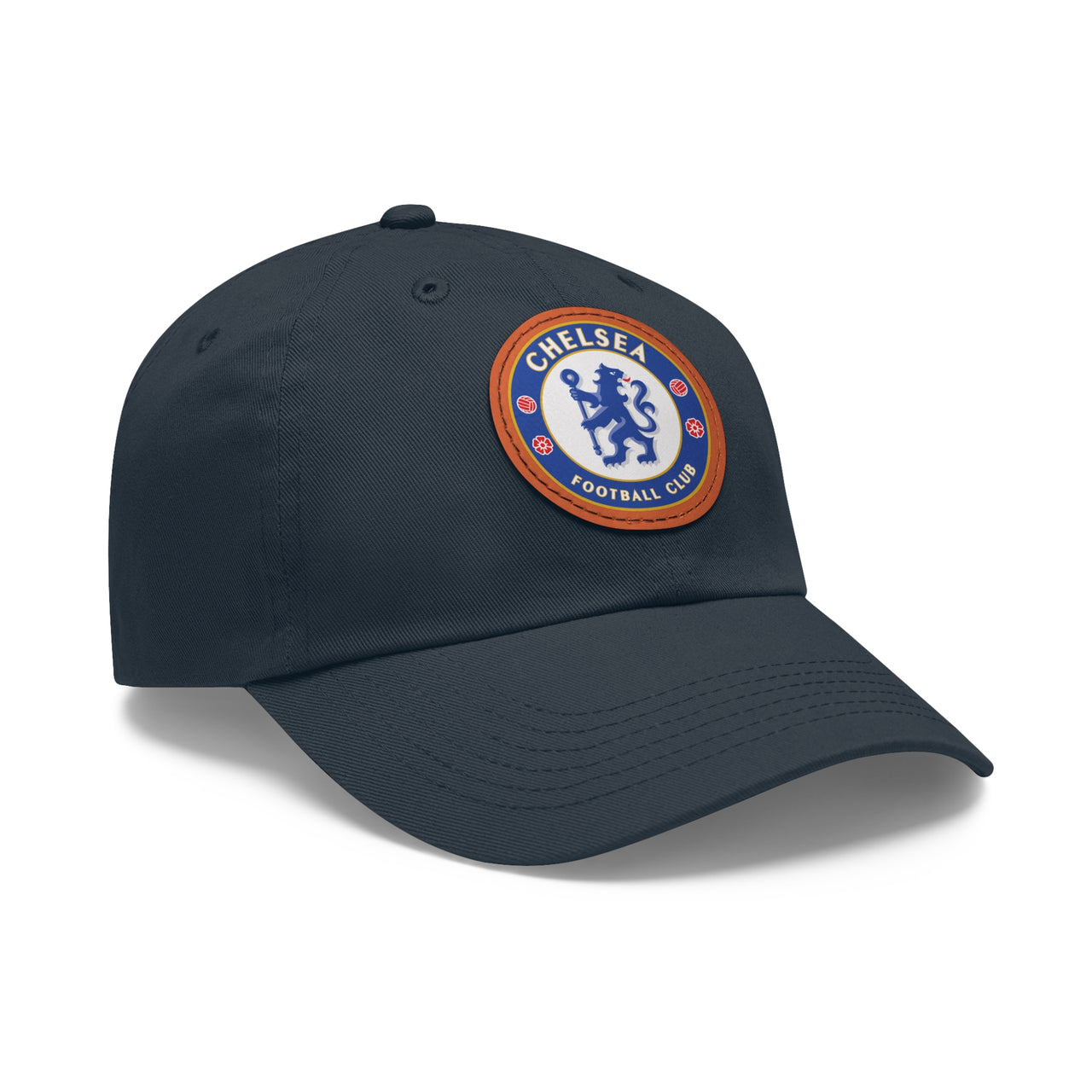 Chelsea Dad Hat with Leather Patch (Round)