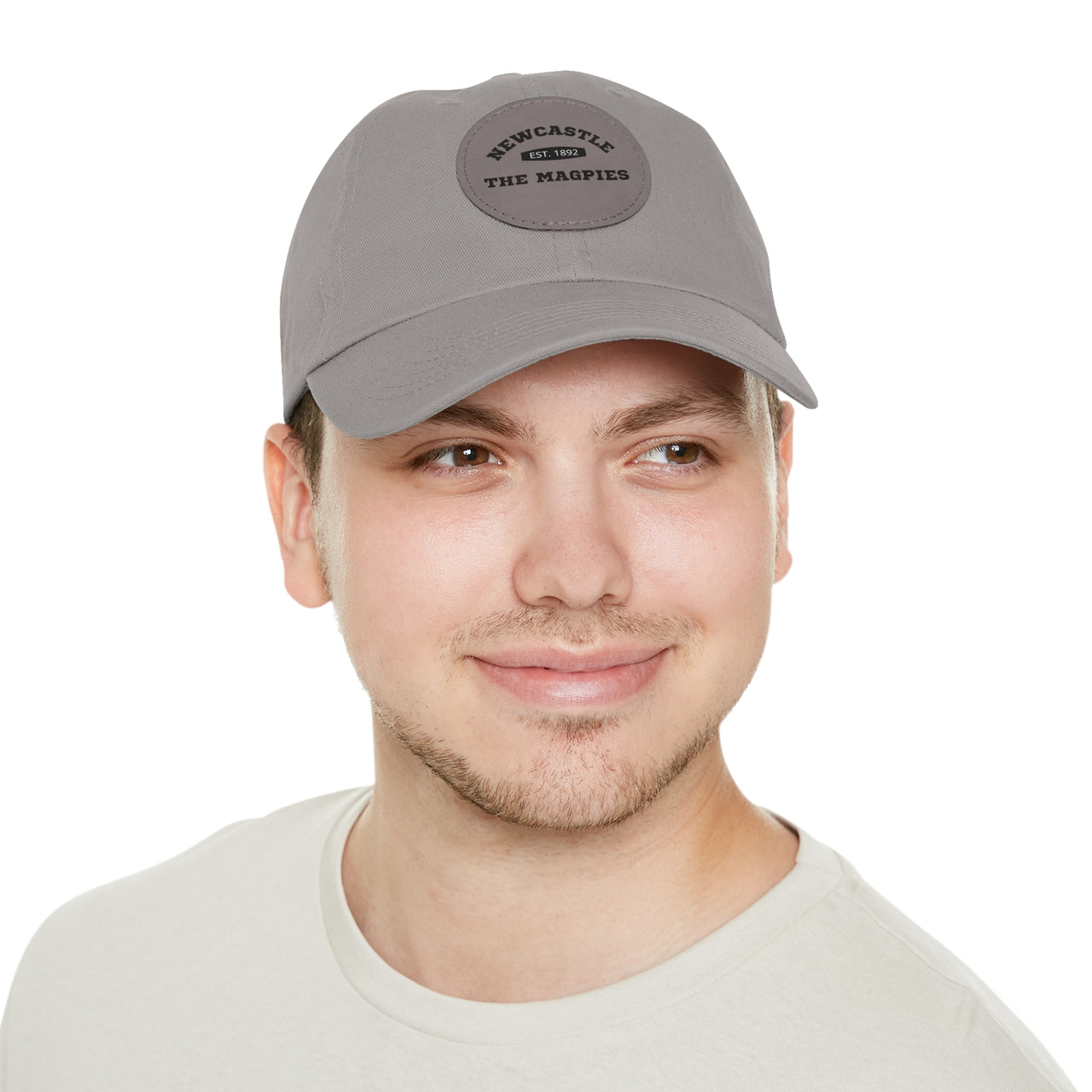 Newcastle Slogan Dad Hat with Leather Patch (Round)