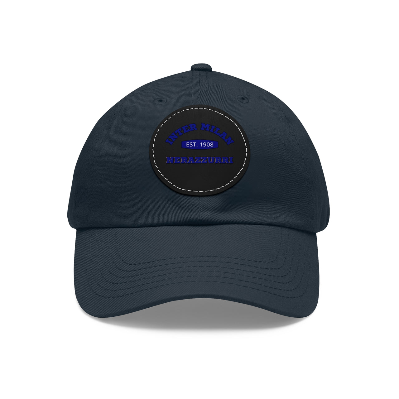 Inter Milan Nerazzurri Dad Hat with Leather Patch (Round)