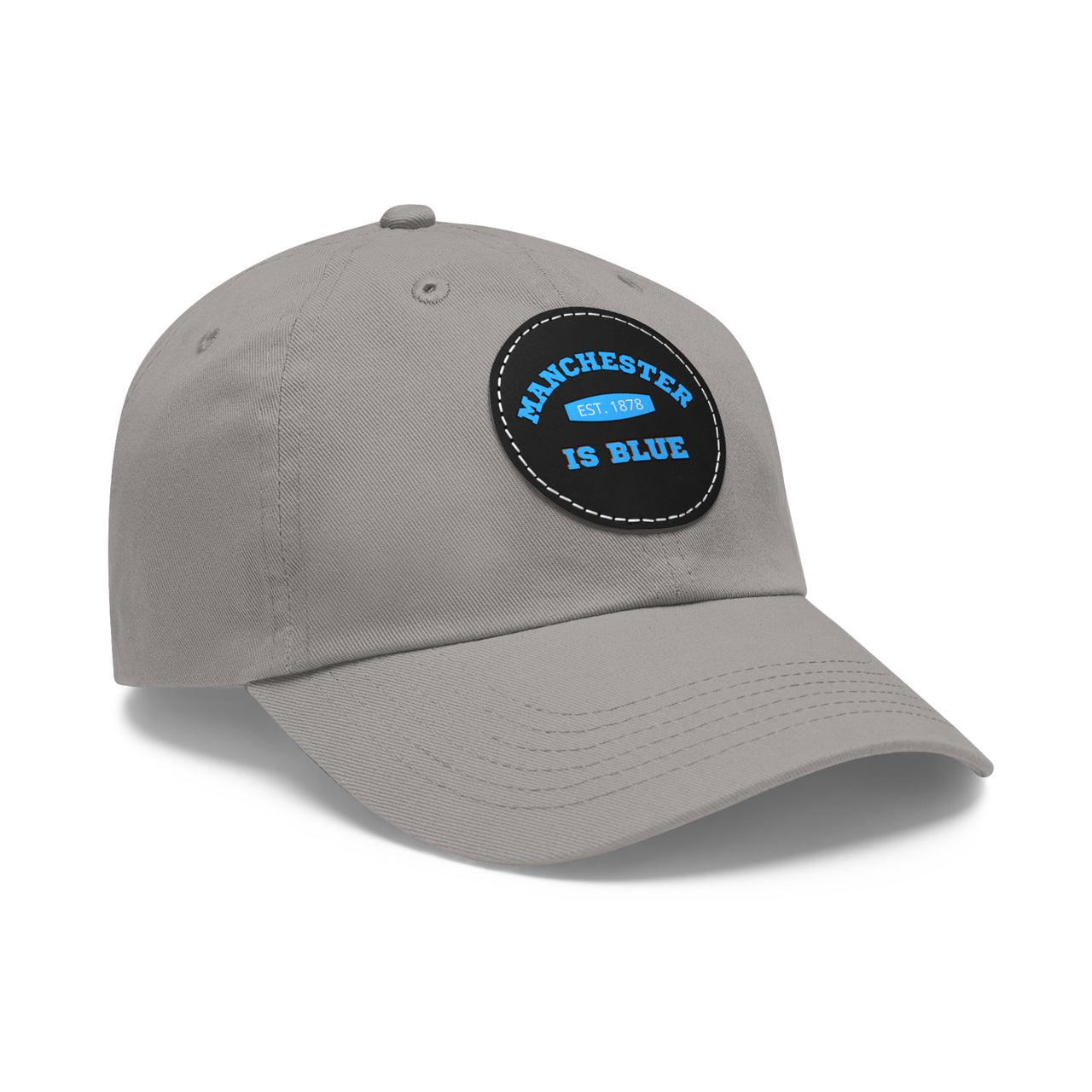 Manchester City Dad Hat with Leather Patch (Round)