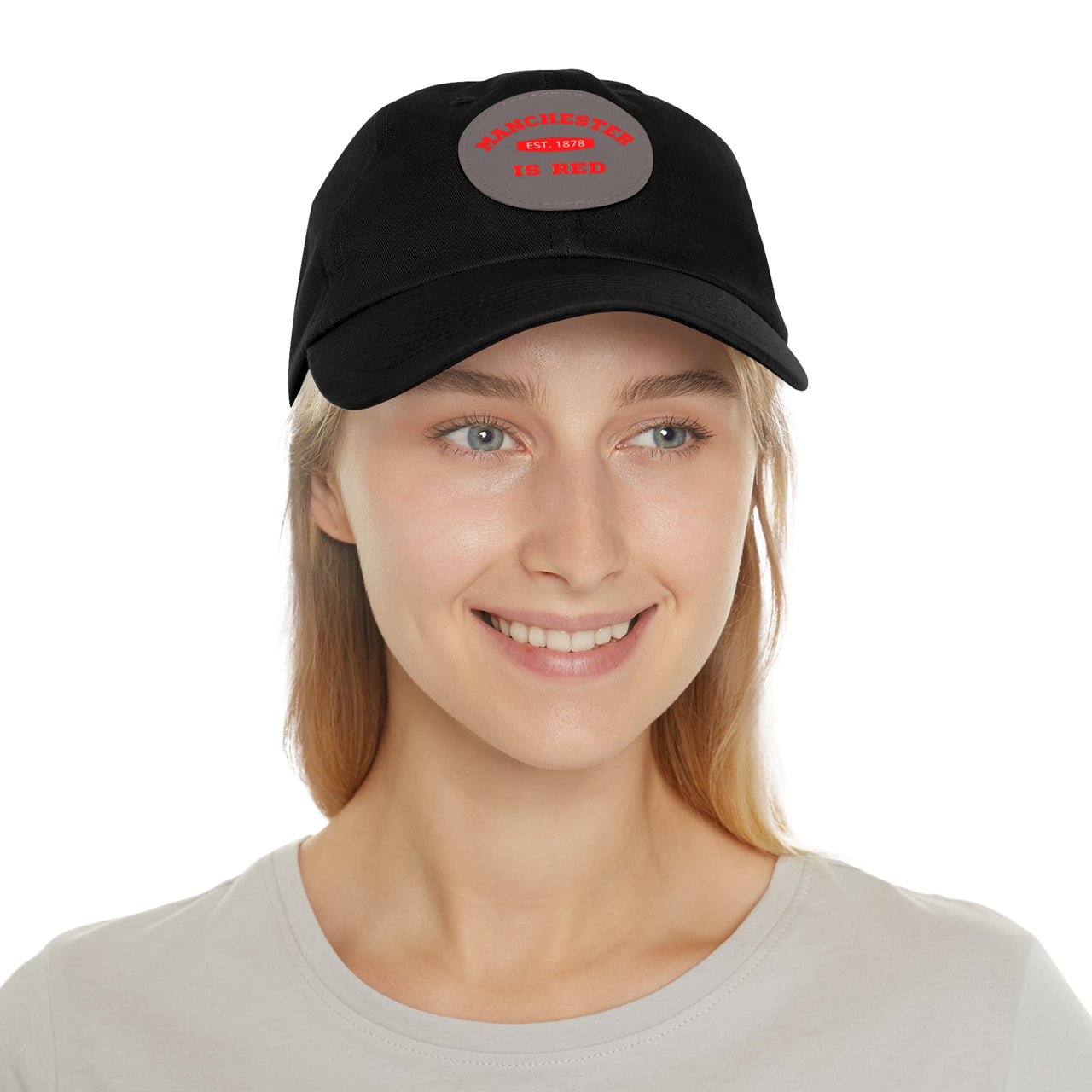 Manchester United Dad Hat with Leather Patch (Round)