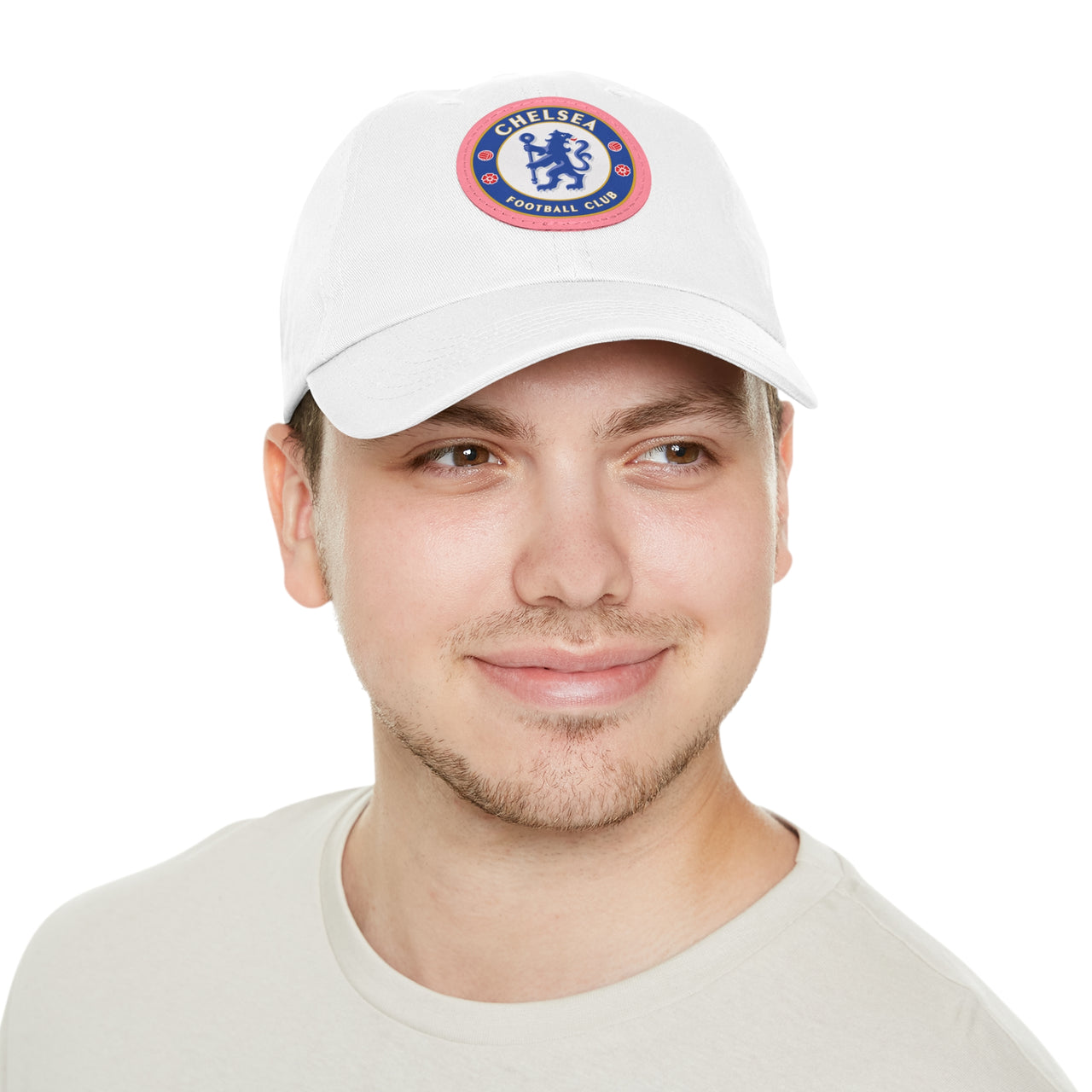 Chelsea Dad Hat with Leather Patch (Round)