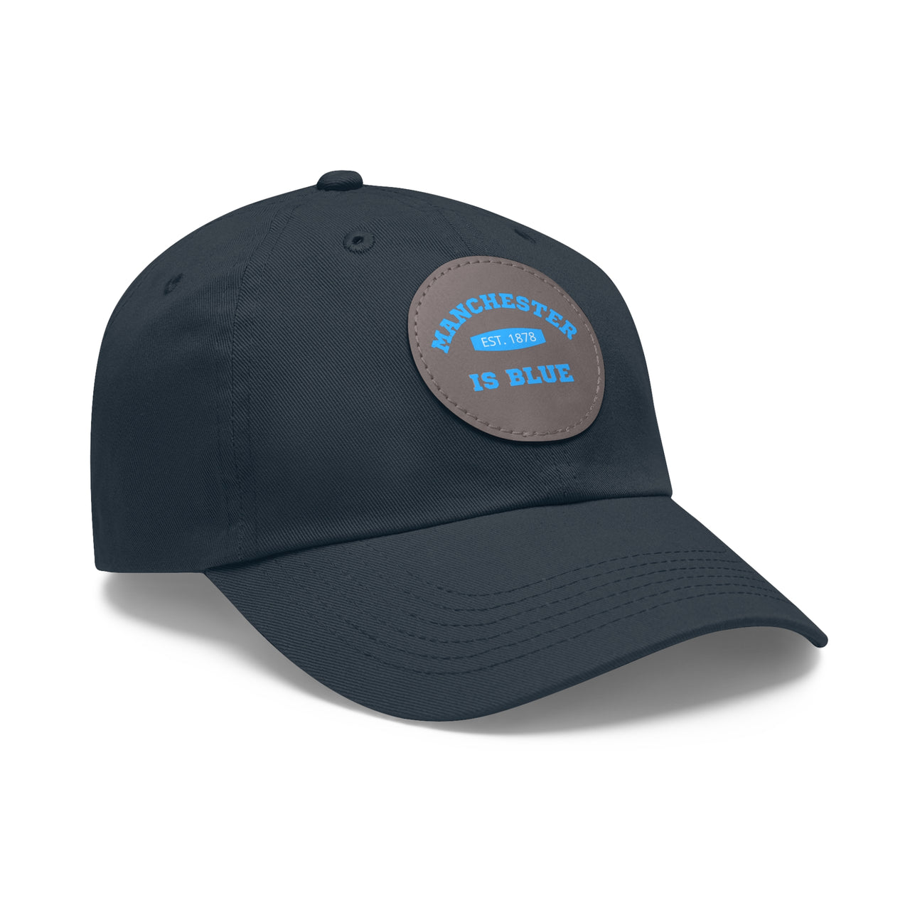 Manchester City Dad Hat with Leather Patch (Round)