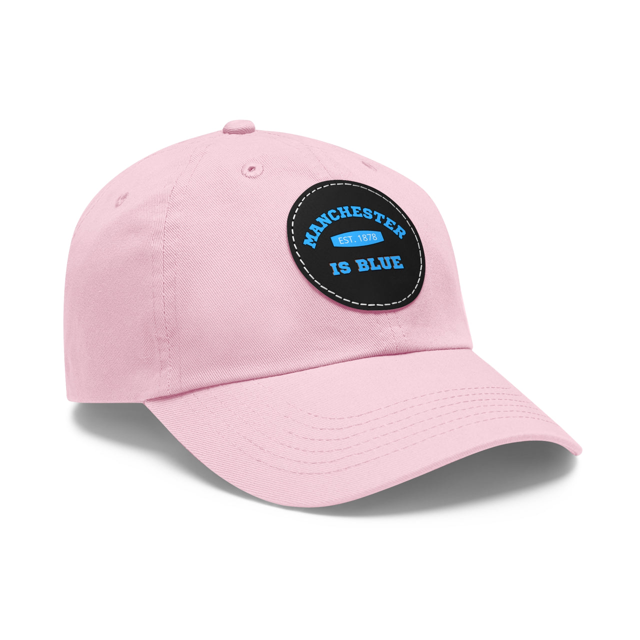 Manchester City Dad Hat with Leather Patch (Round)