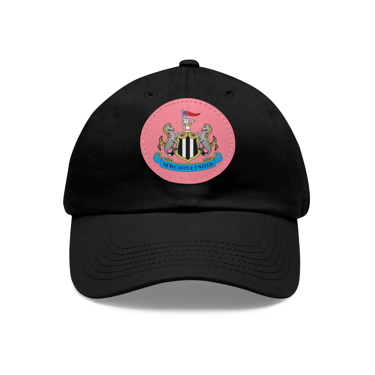 Newcastle Dad Hat with Leather Patch (Round)