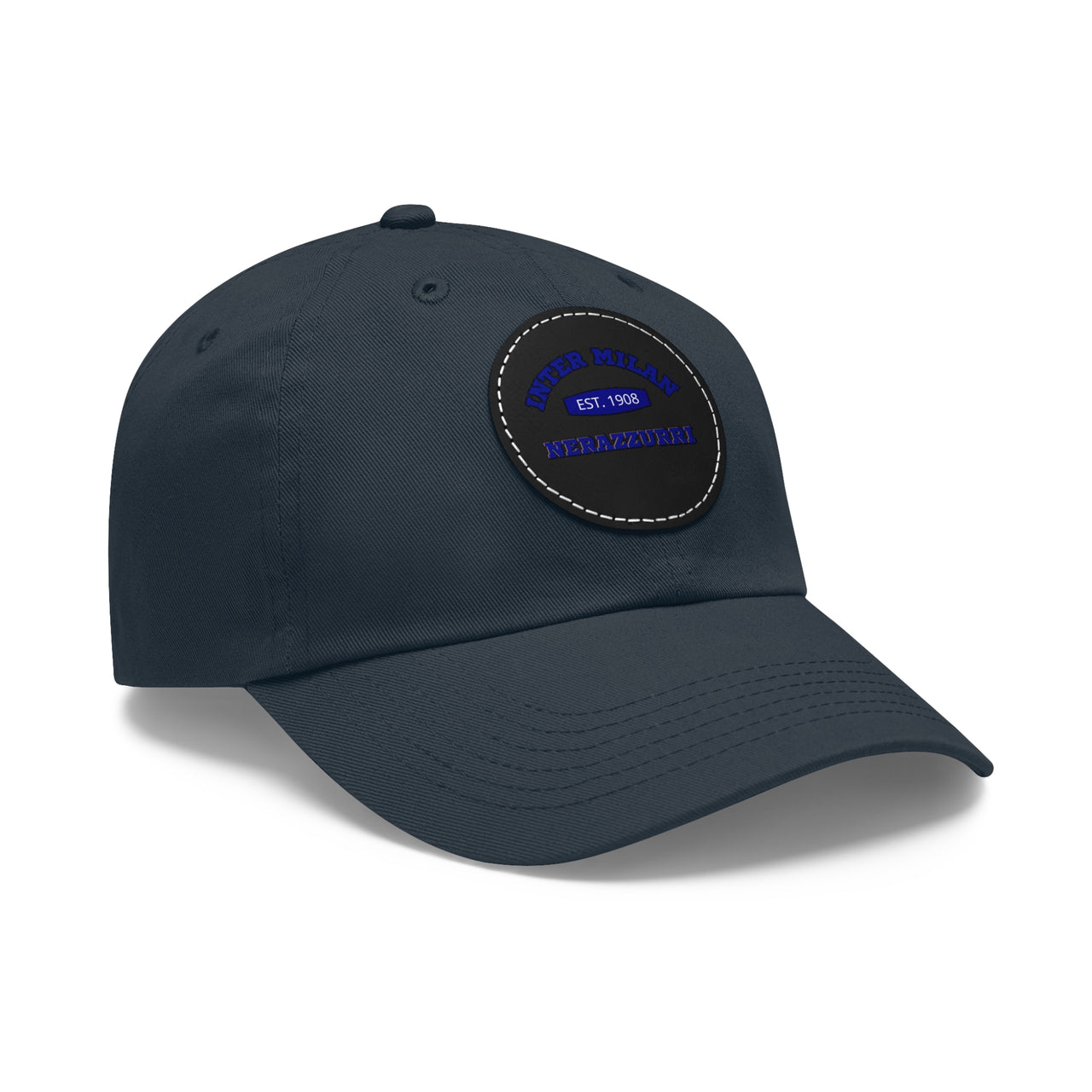 Inter Milan Nerazzurri Dad Hat with Leather Patch (Round)