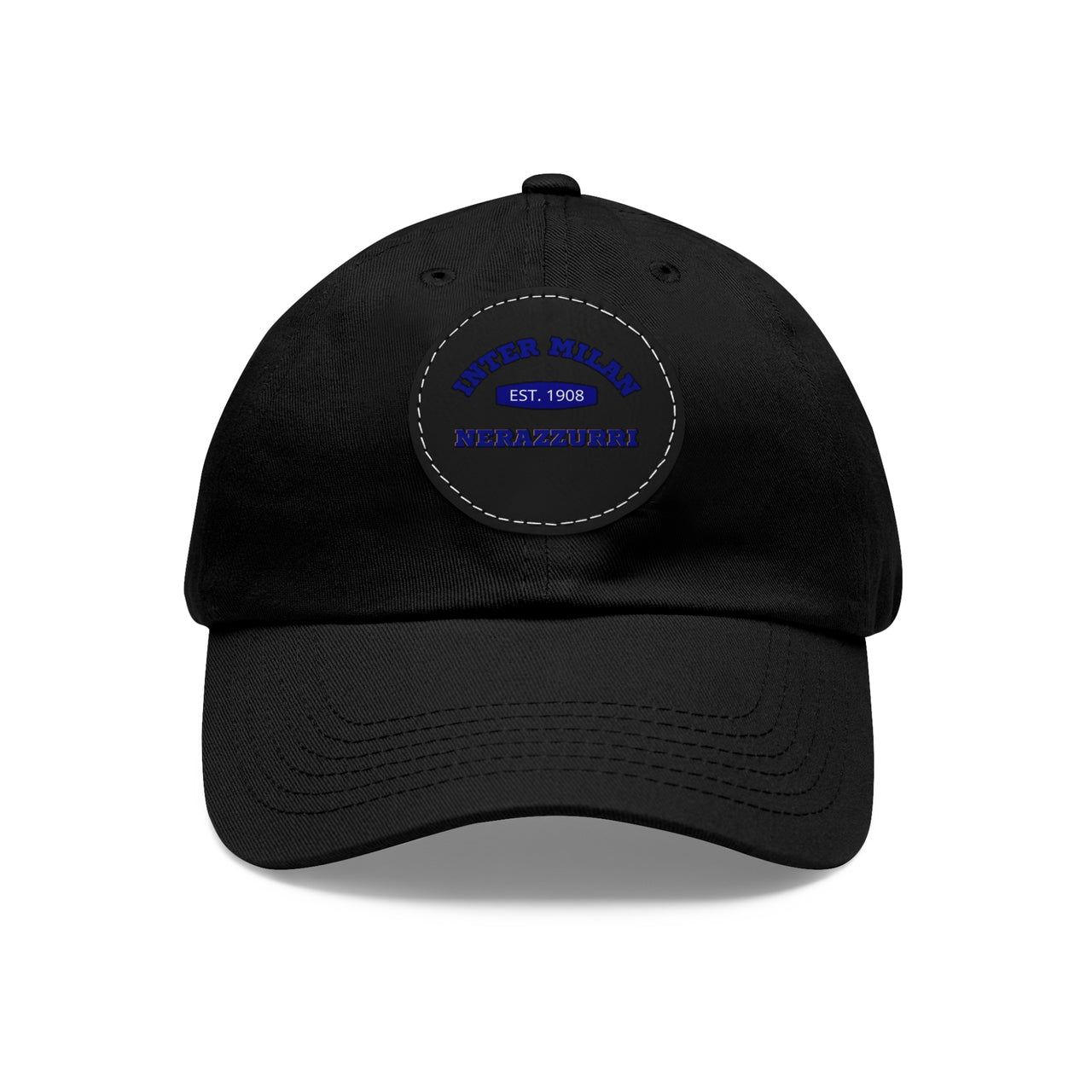 Inter Milan Nerazzurri Dad Hat with Leather Patch (Round)