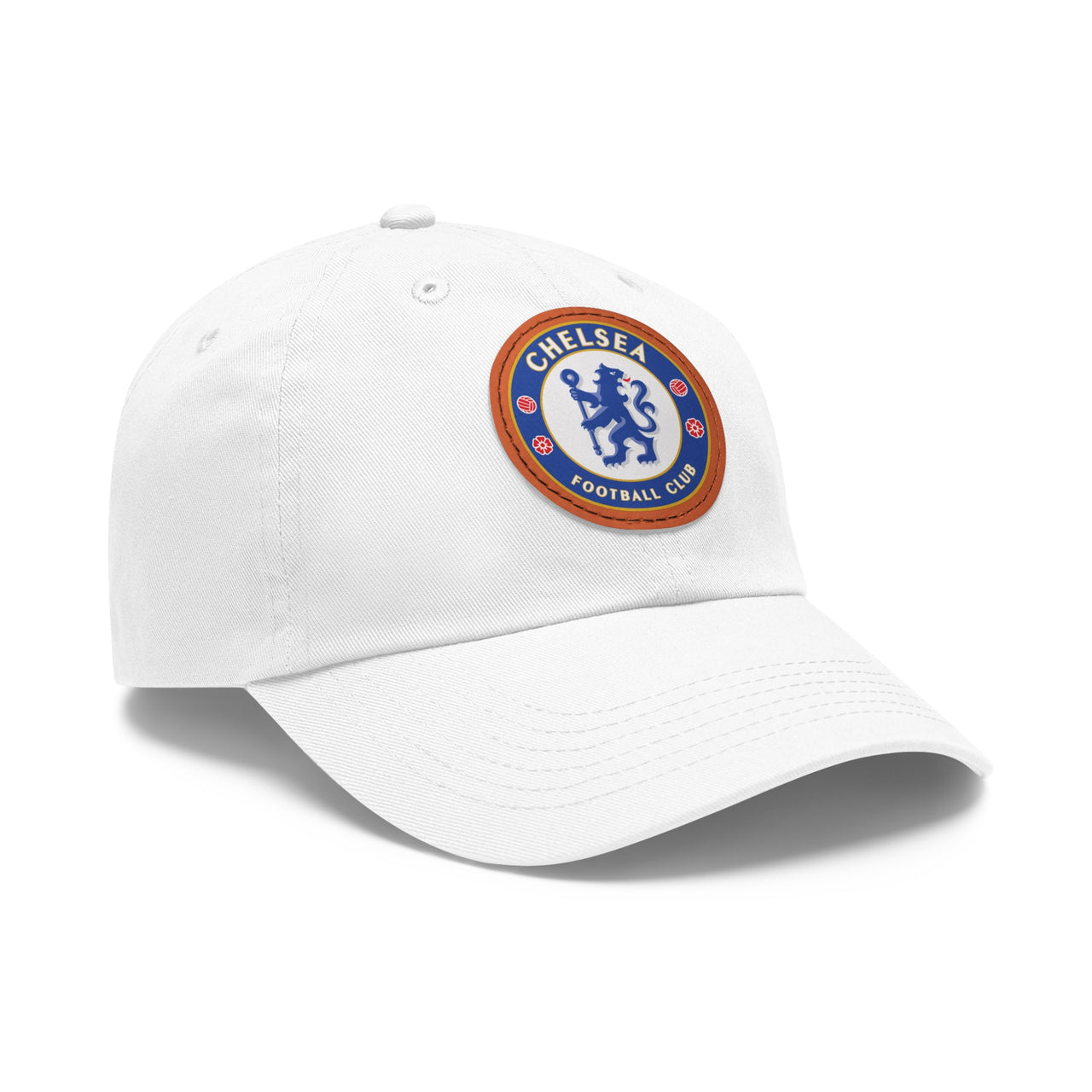 Chelsea Dad Hat with Leather Patch (Round)