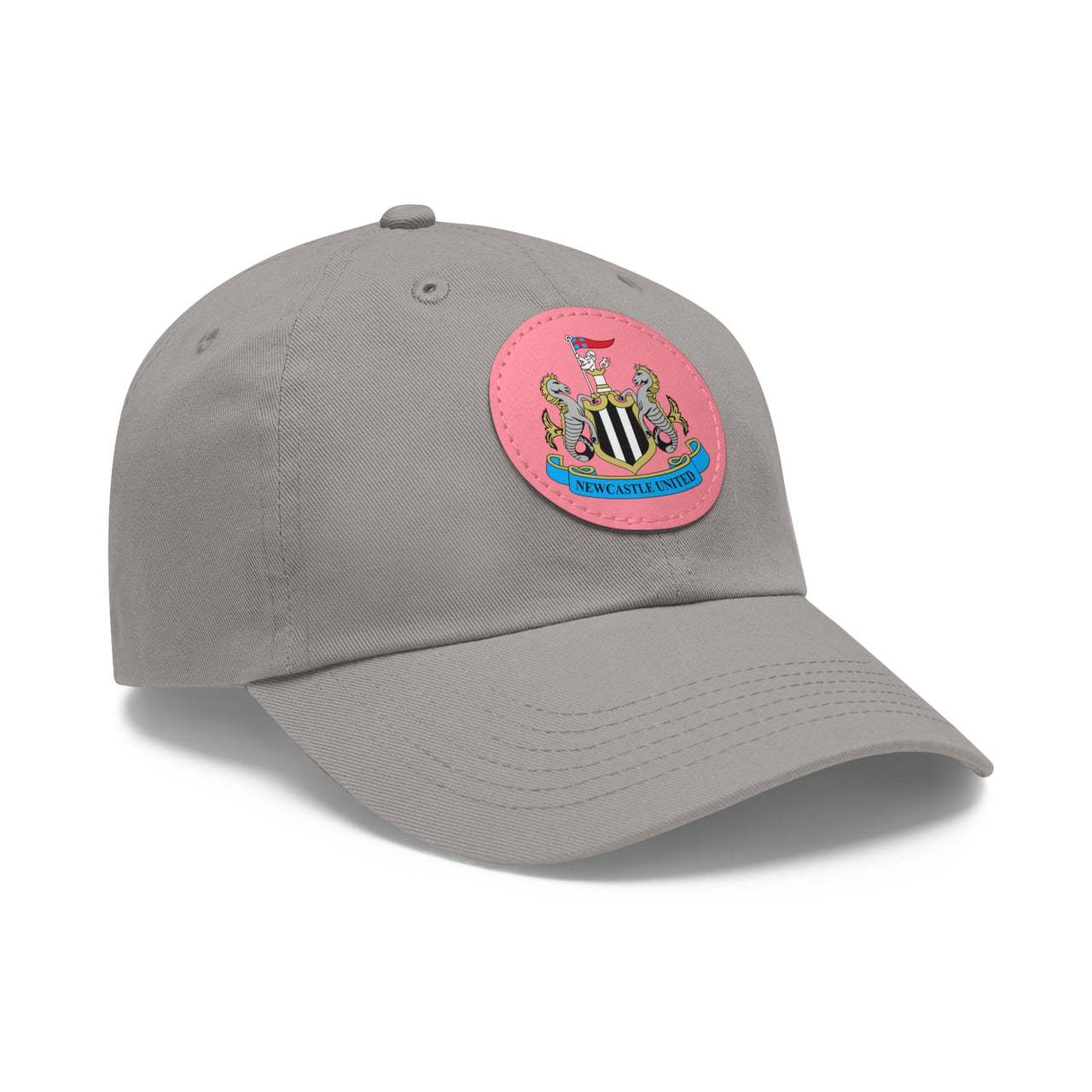 Newcastle Dad Hat with Leather Patch (Round)