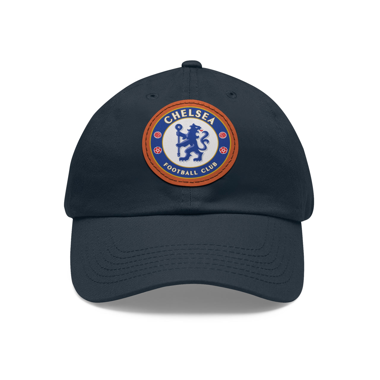 Chelsea Dad Hat with Leather Patch (Round)