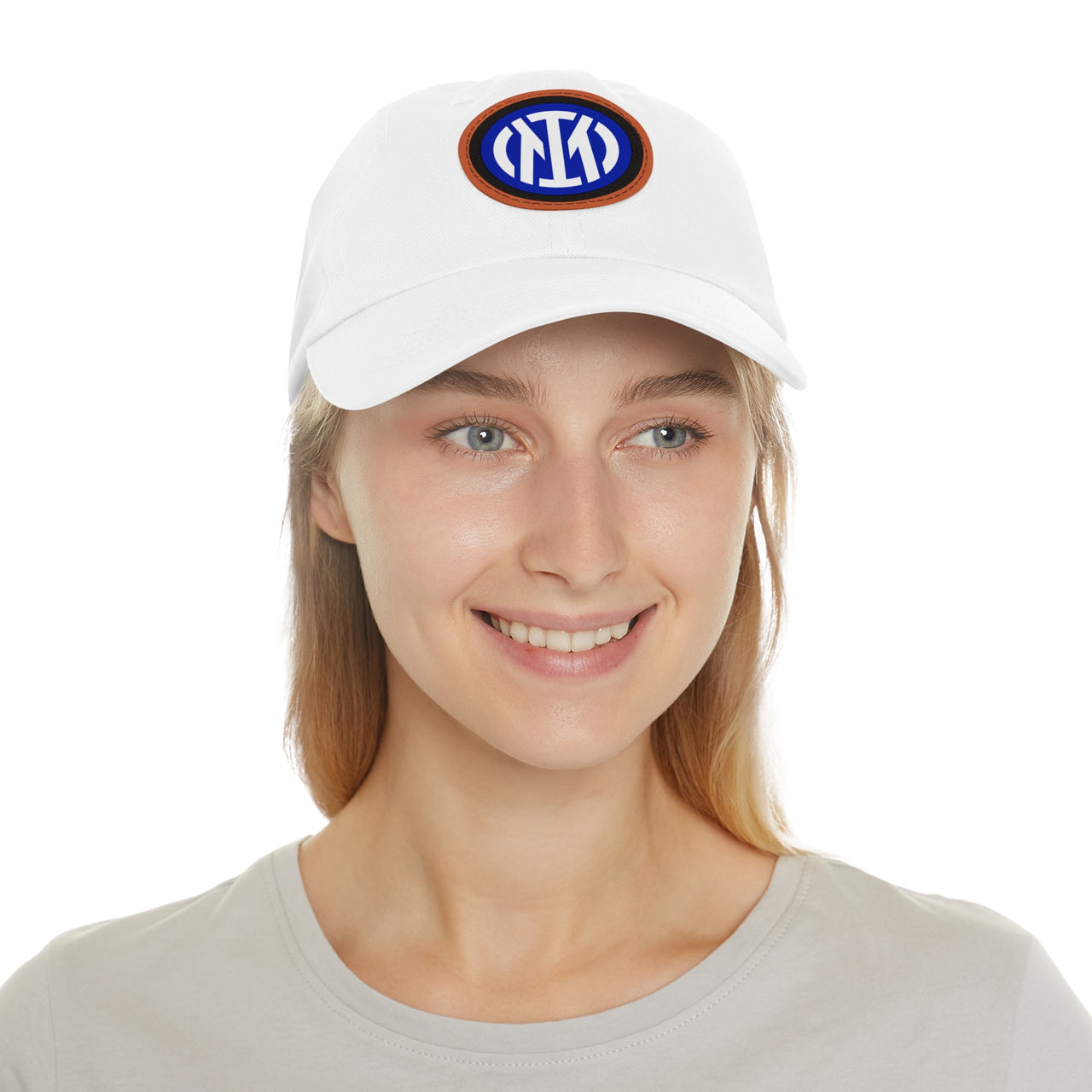 Inter Milan Dad Hat with Leather Patch (Round)