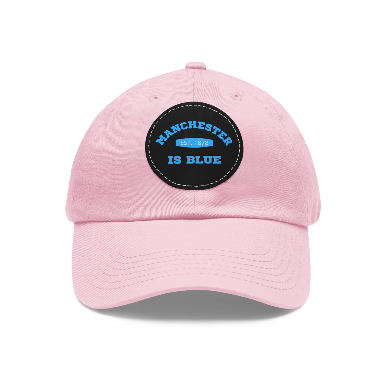 Manchester City Dad Hat with Leather Patch (Round)