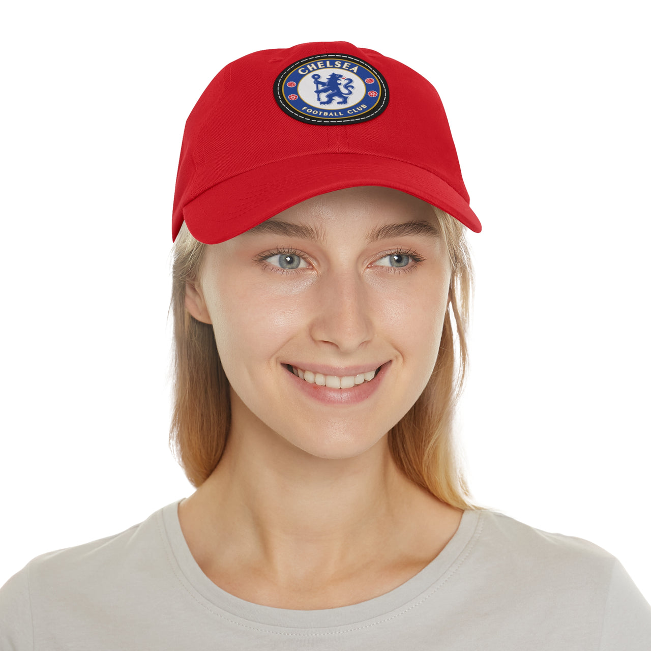 Chelsea Dad Hat with Leather Patch (Round)