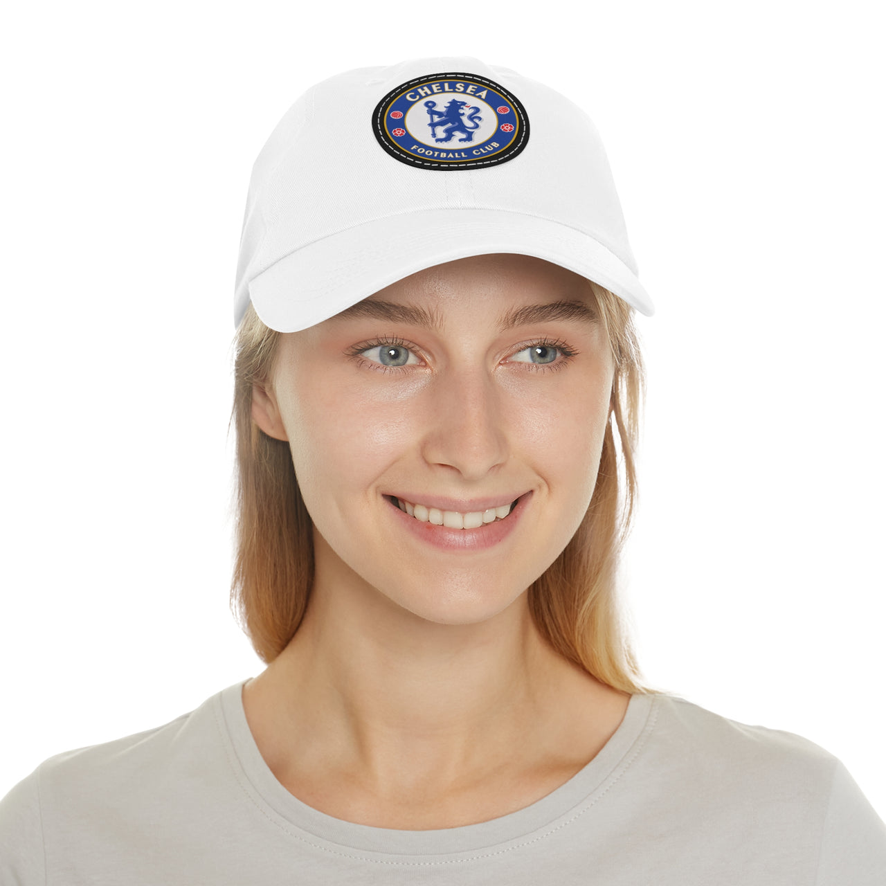 Chelsea Dad Hat with Leather Patch (Round)