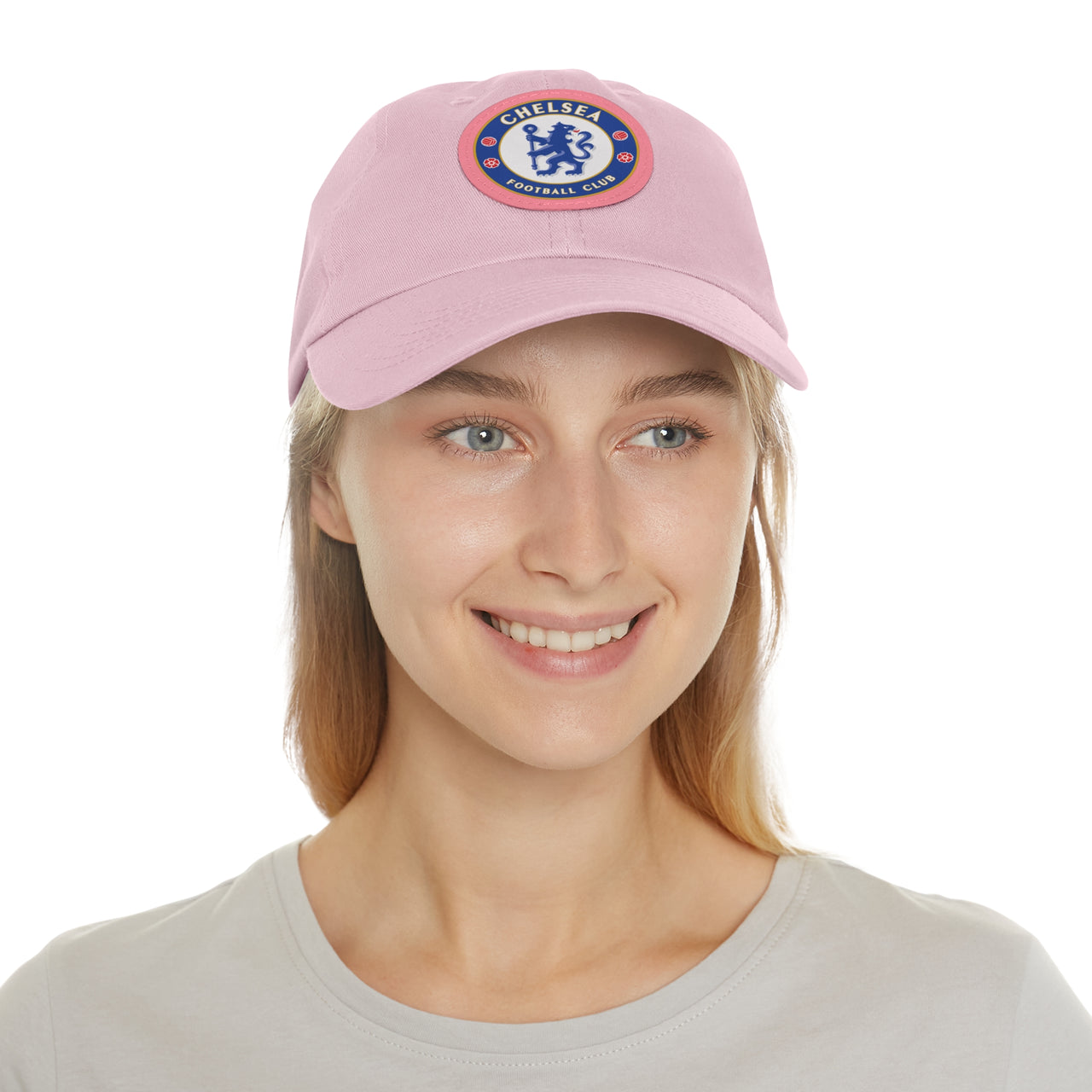 Chelsea Dad Hat with Leather Patch (Round)