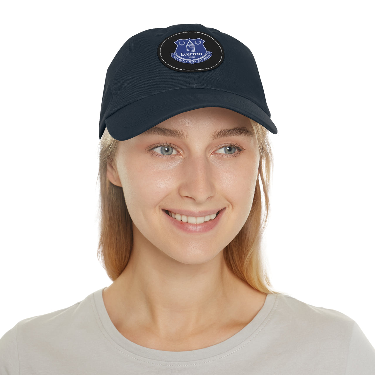 Everton Dad Hat with Leather Patch (Round)