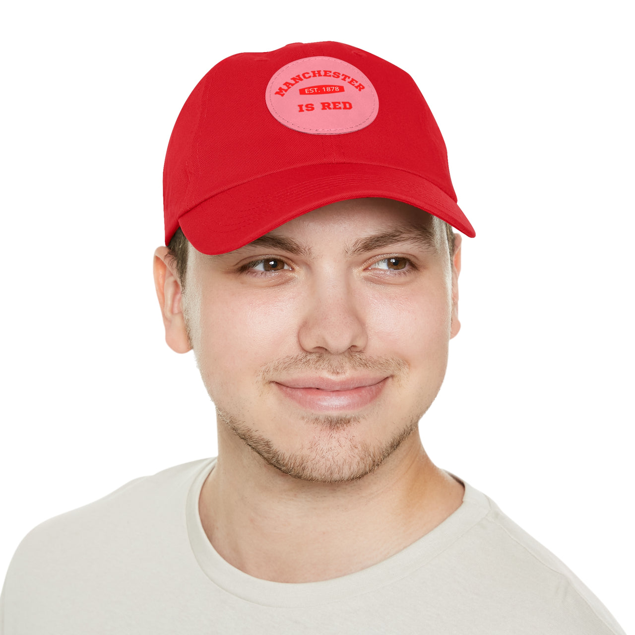 Manchester United Dad Hat with Leather Patch (Round)