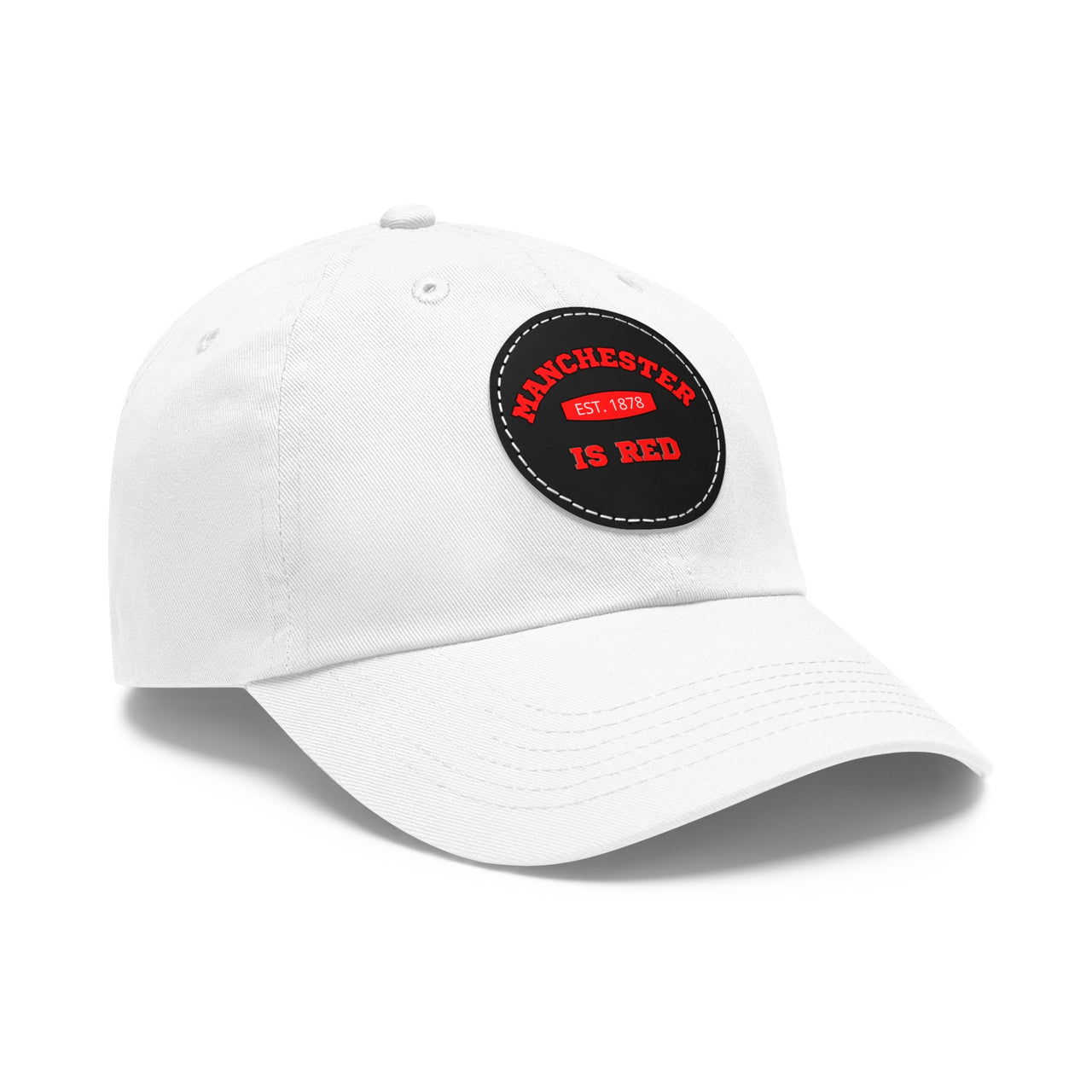 Manchester United Dad Hat with Leather Patch (Round)